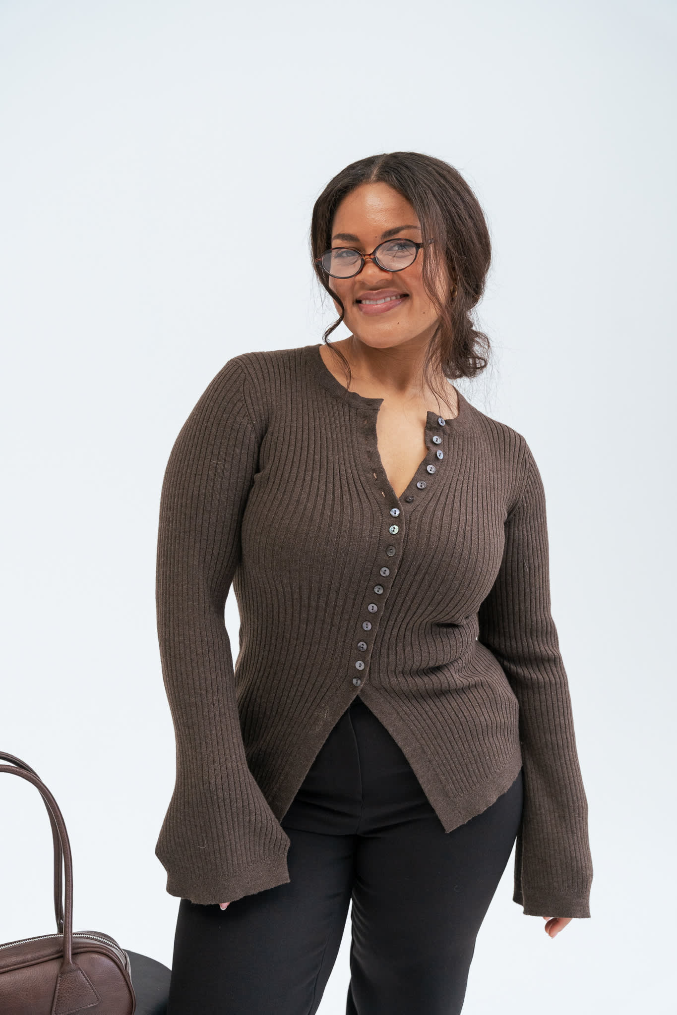 ElmaIC Cardigan - Dark Brown - Image 2