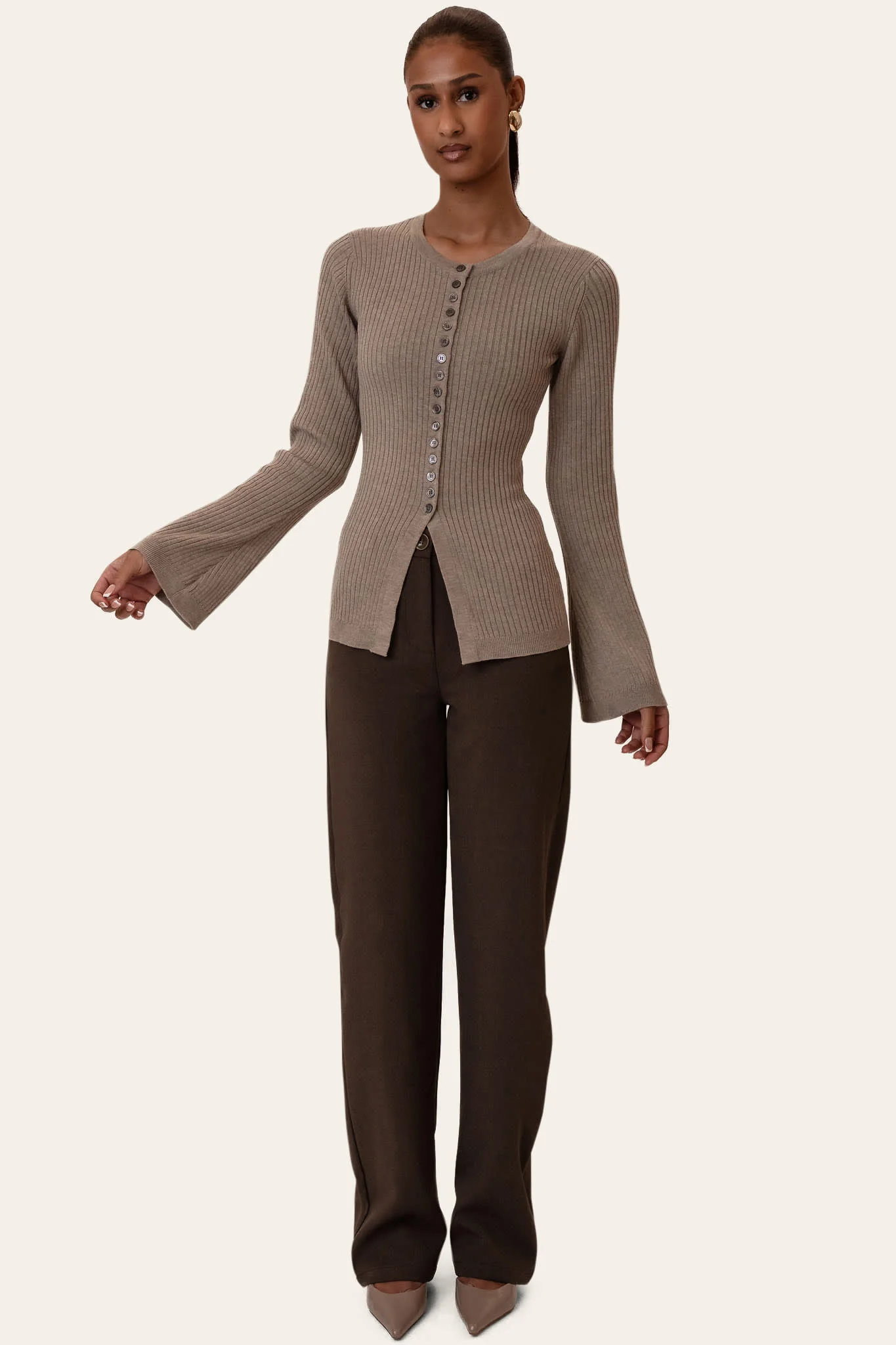 ElmaIC Cardigan - Light Brown - Image 2