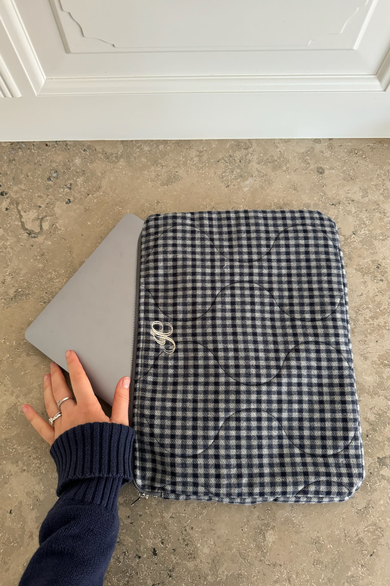EmilieIC Computer Sleeve - Navy Checks - Image 3
