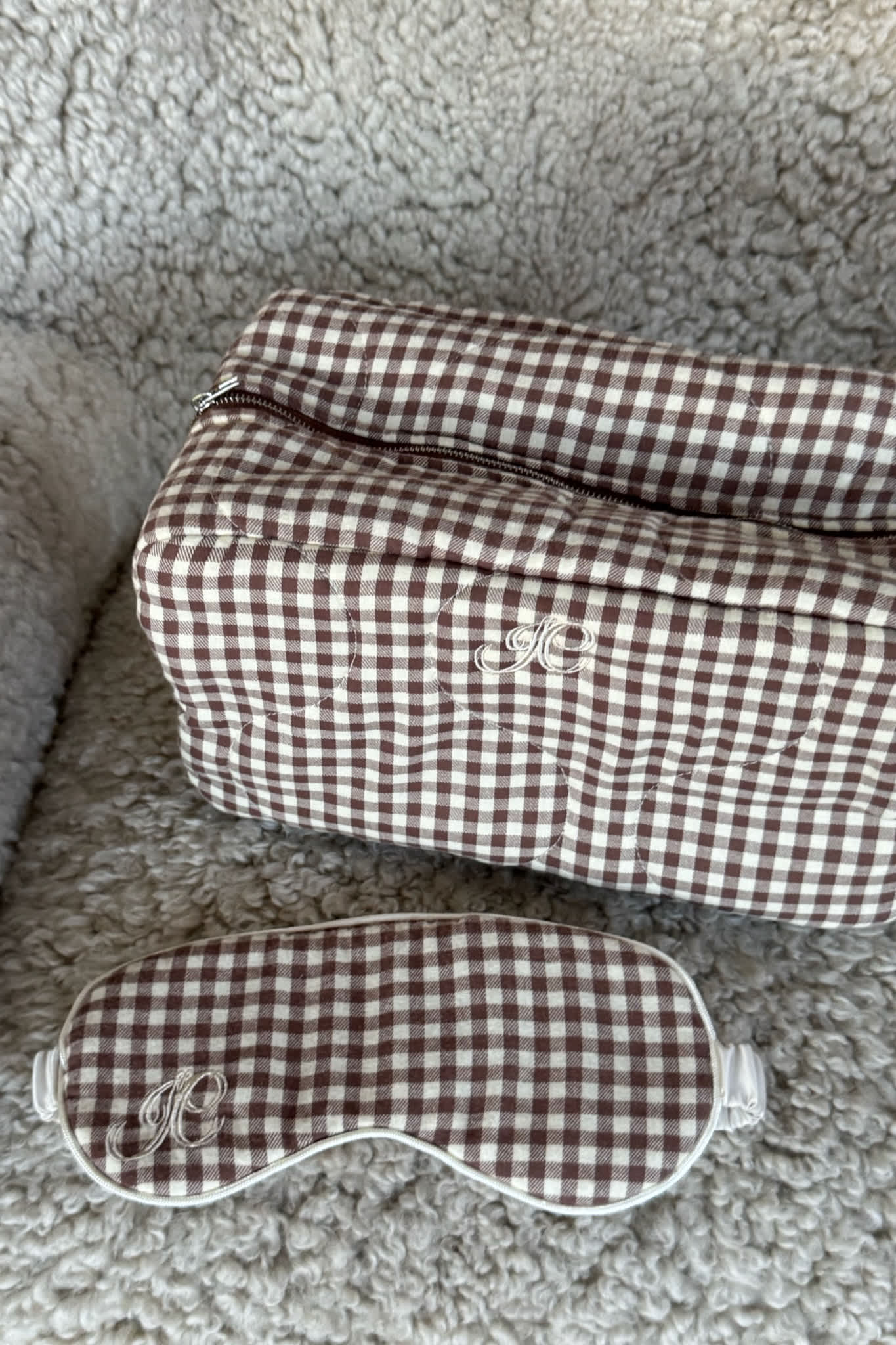EmilieIC Sleeping Mask - Beige Checks - Image 3