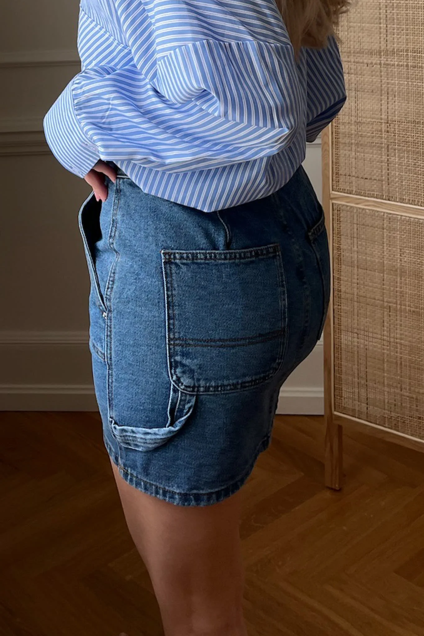 NMEmily Cardonna Hw Cargo Skirt - Medium Blue Denim - Image 6