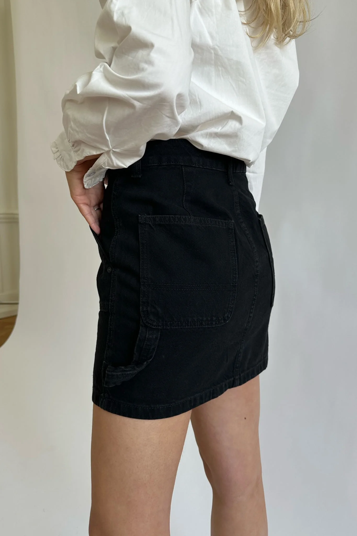 NMEmily Cardonna Hw Cargo Skirt - Black Denim - Image 7