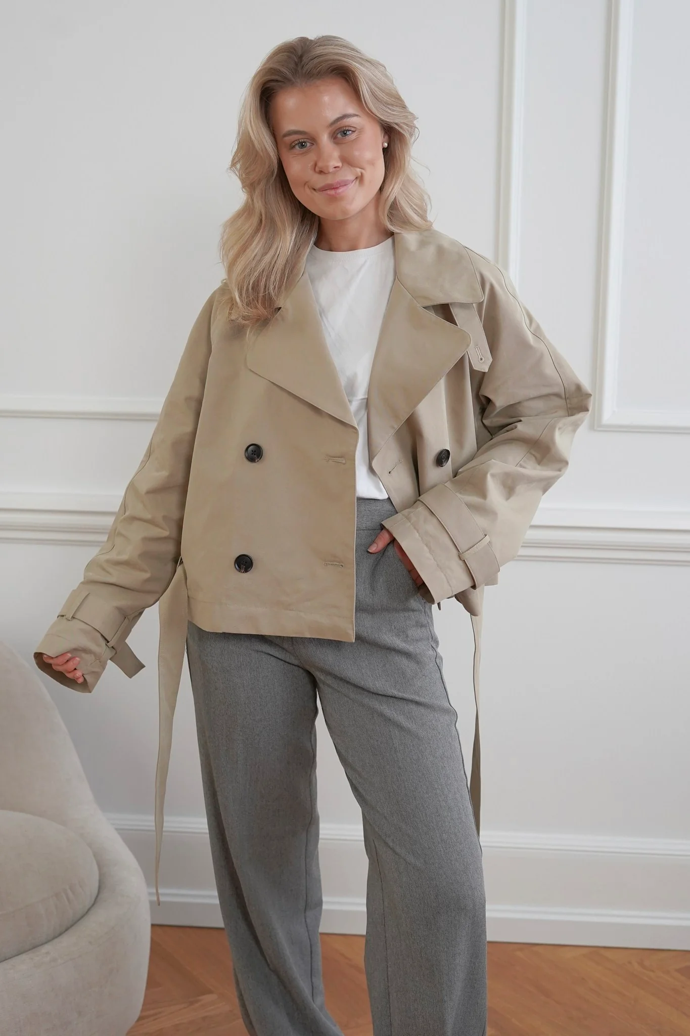 JXEmily Short Trenchcoat - Twill - Image 4