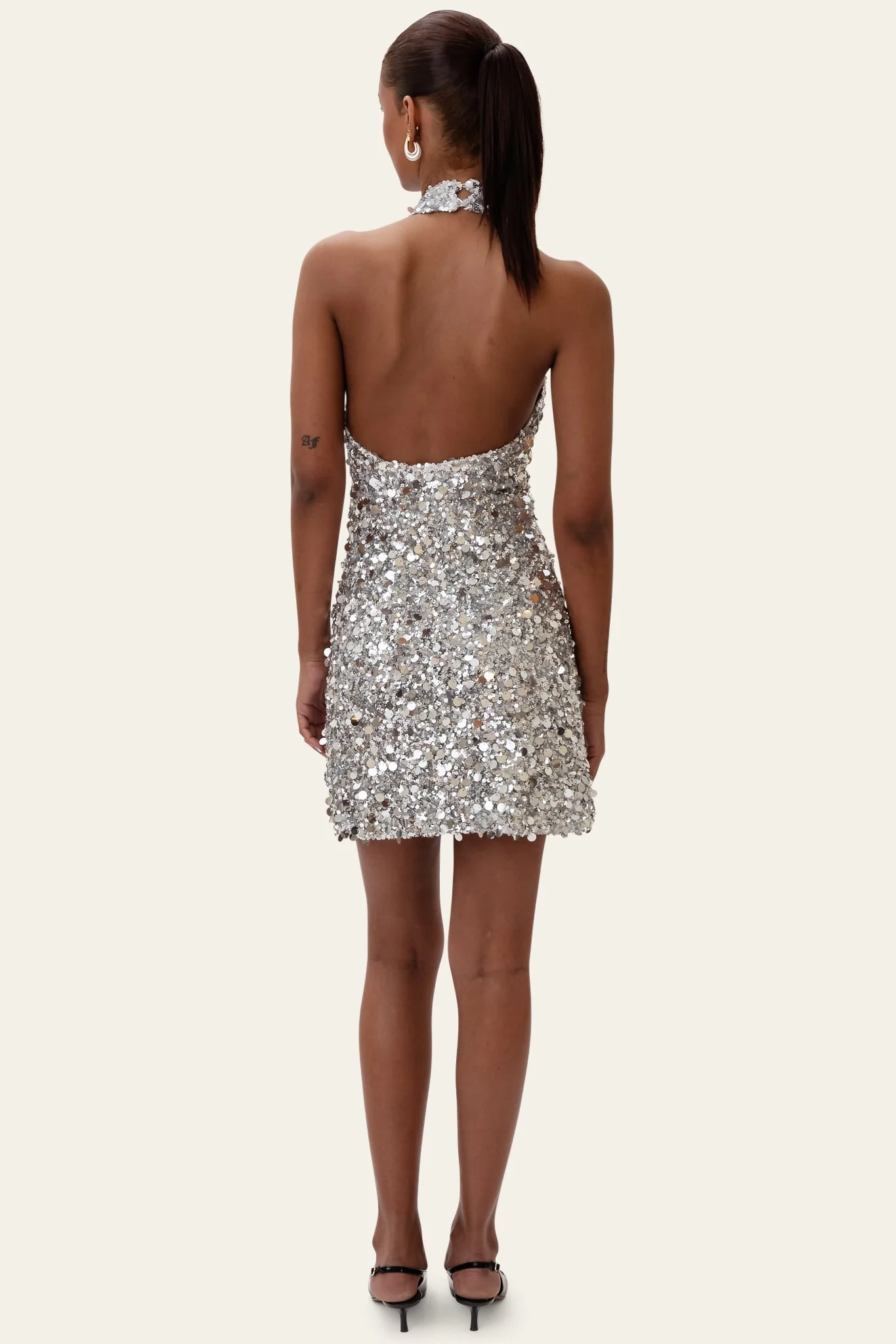 EmilyIC Mini Dress - Silver Sequin - Image 3