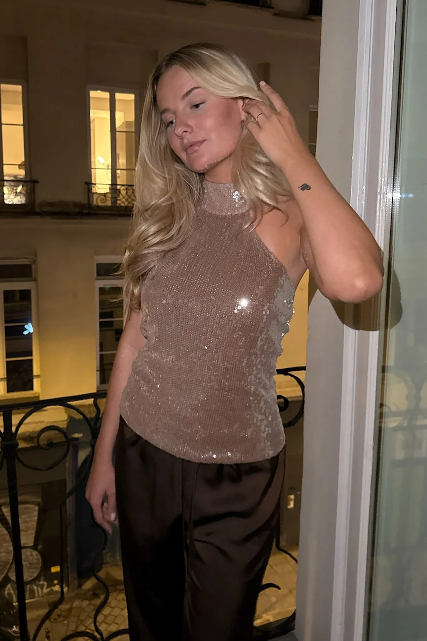 EmilyIC Top - Light Brown Sequin - Image 3