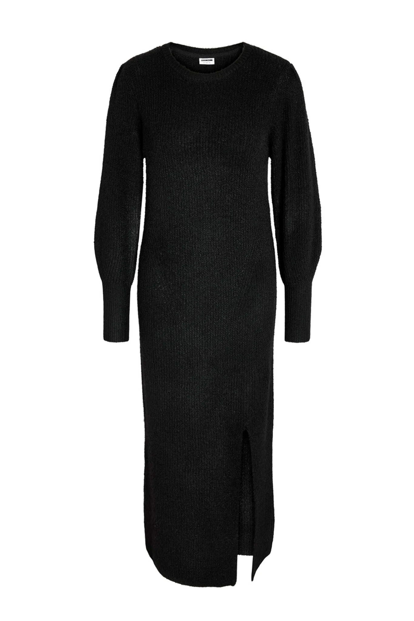 NMEmma LS Oneck Slit Knit Dress - Black - Image 4