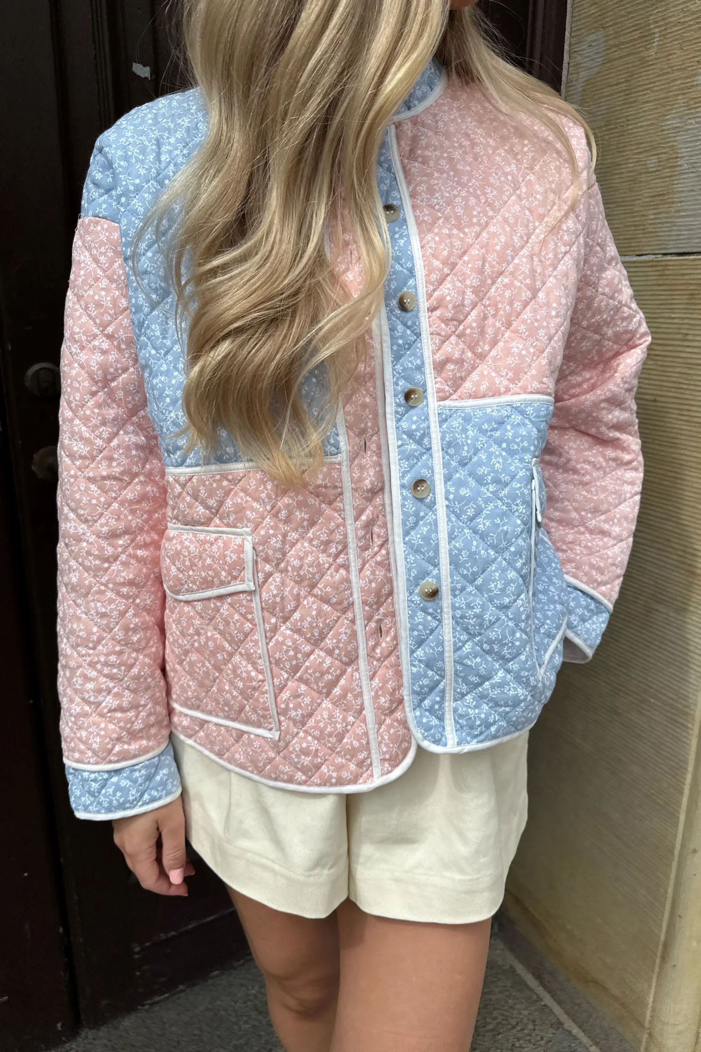 EmmyIC Quilted Jacket - Light Blue Pink - Image 2