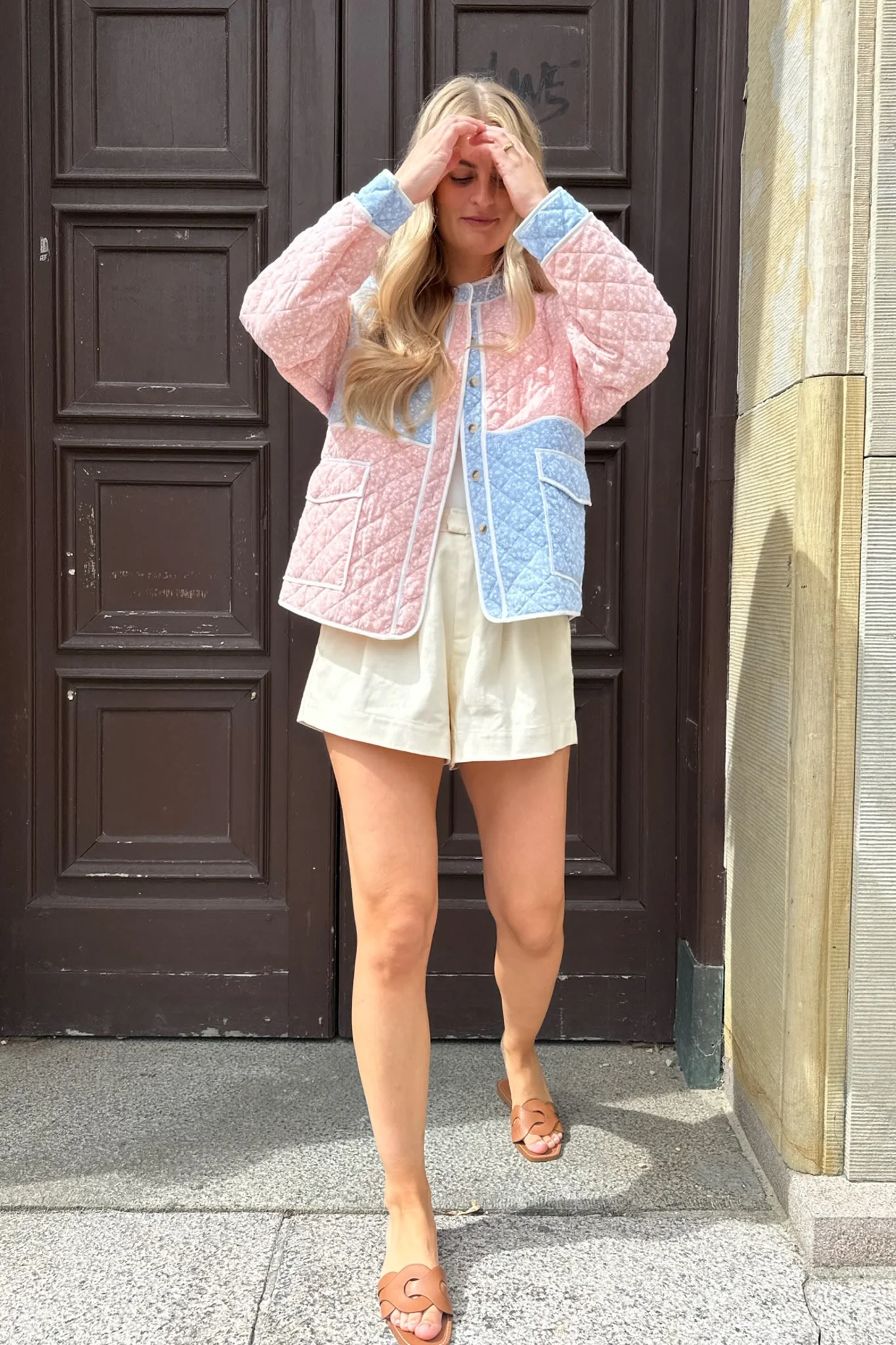 EmmyIC Quilted Jacket - Light Blue Pink - Image 6
