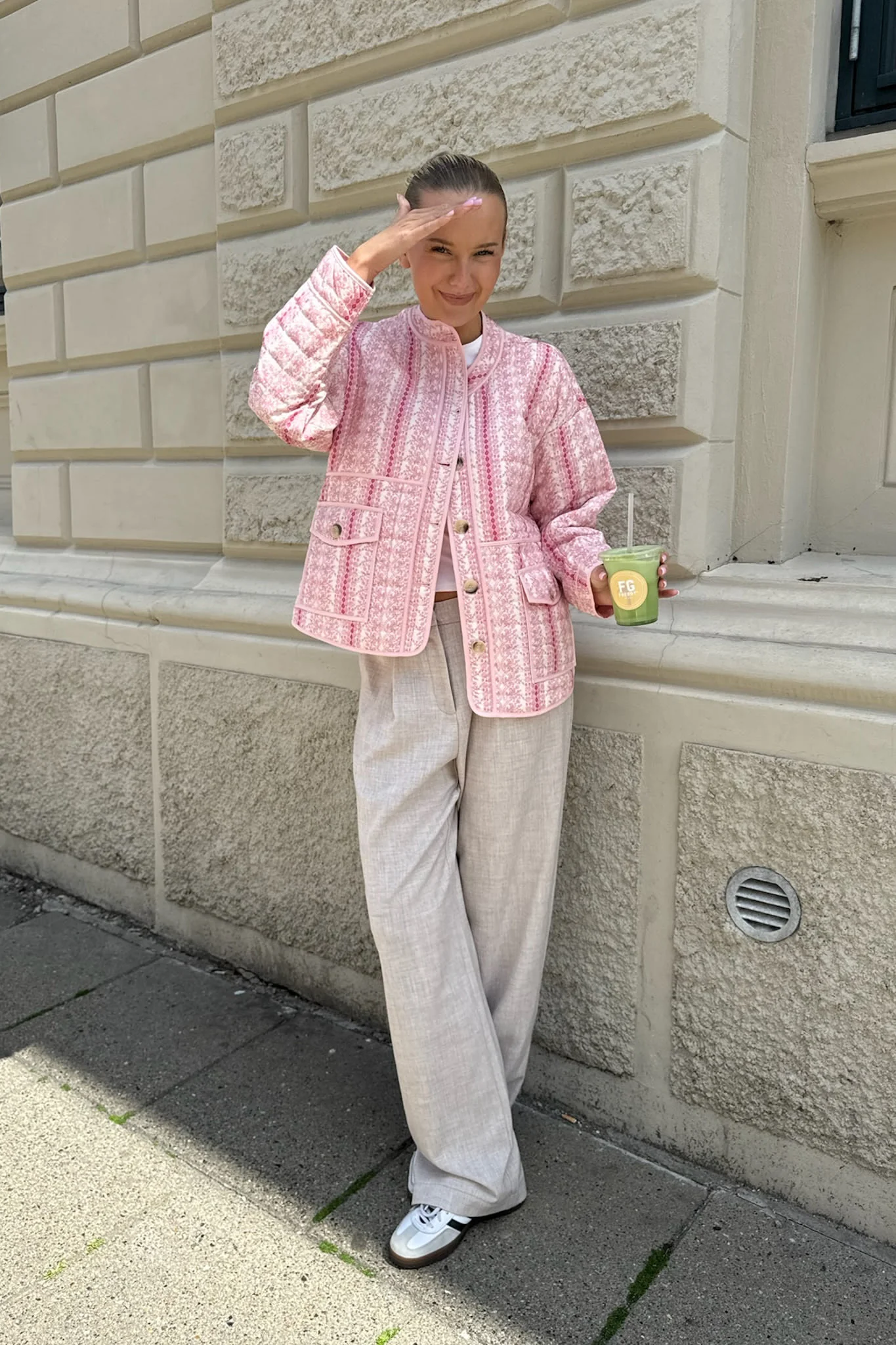 EmmyIC Quilted Jacket - Pink Flower Print - Image 4