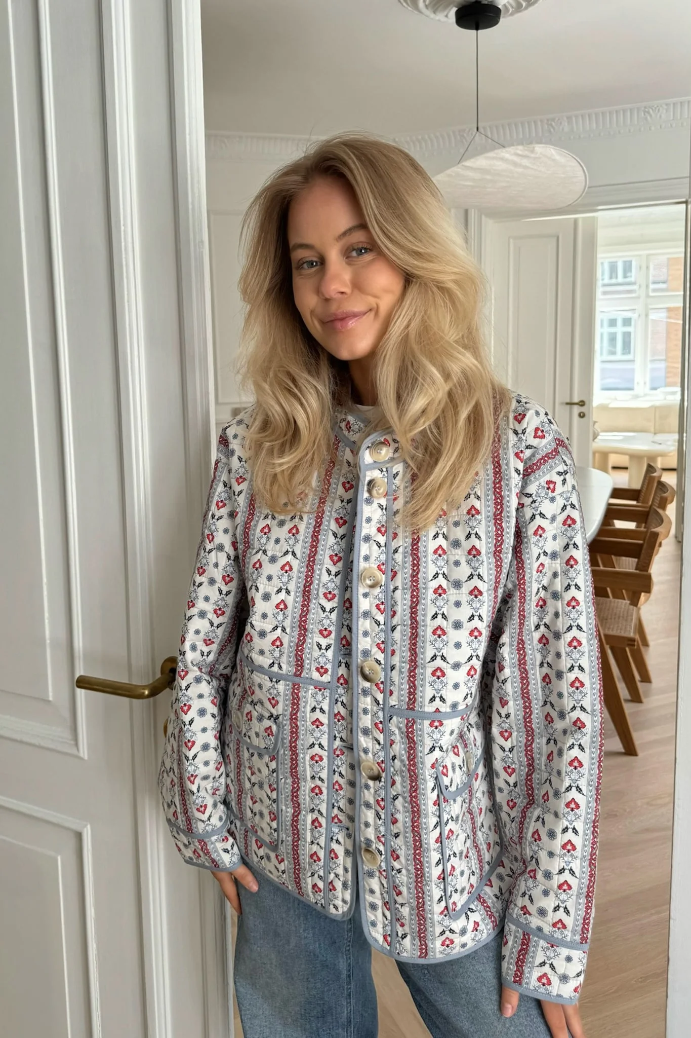 EmmyIC Quilted Jacket - Blue Red Print - Image 8