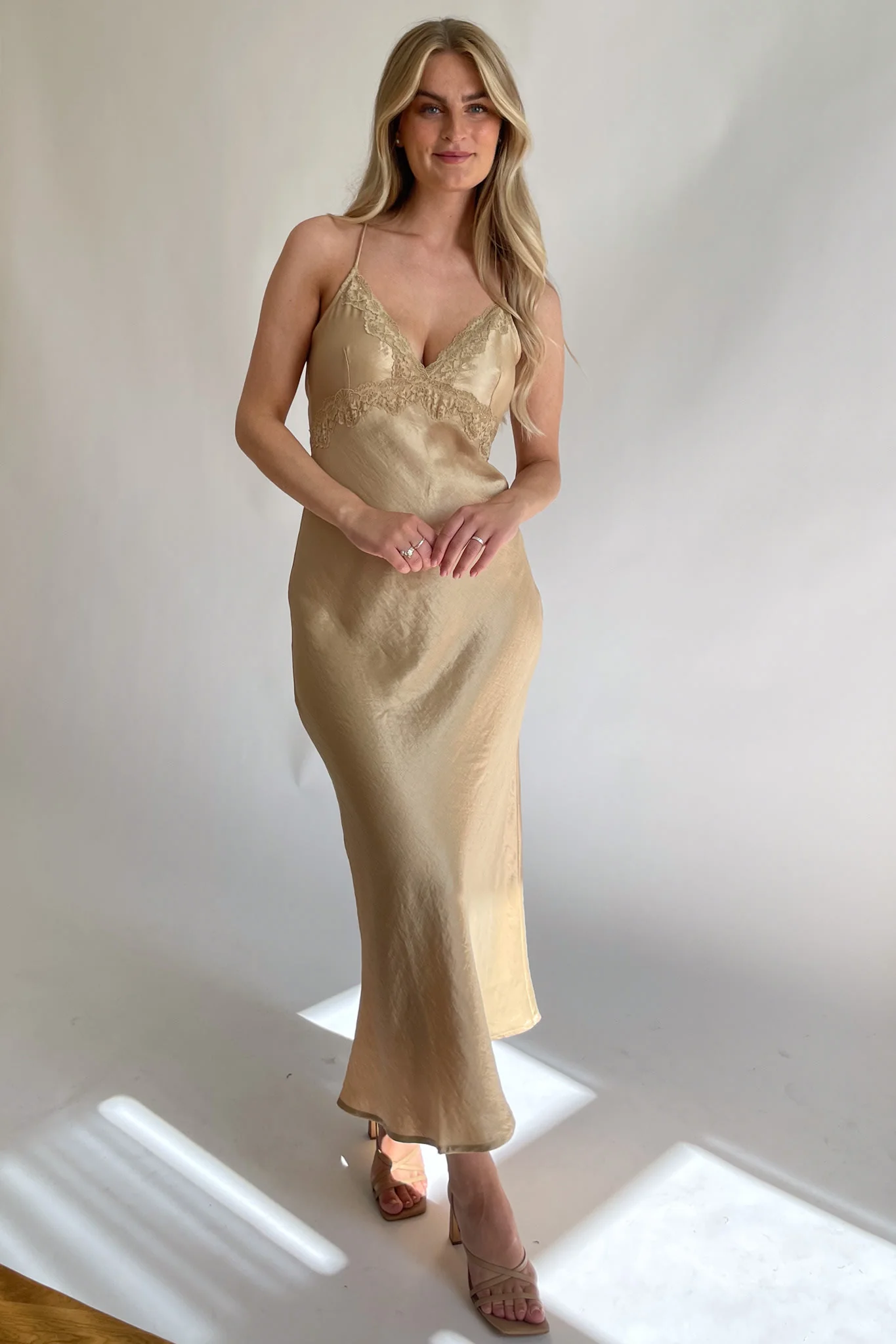 VMFelicia SL Lace Calf Dress - Pale Khaki - Image 3