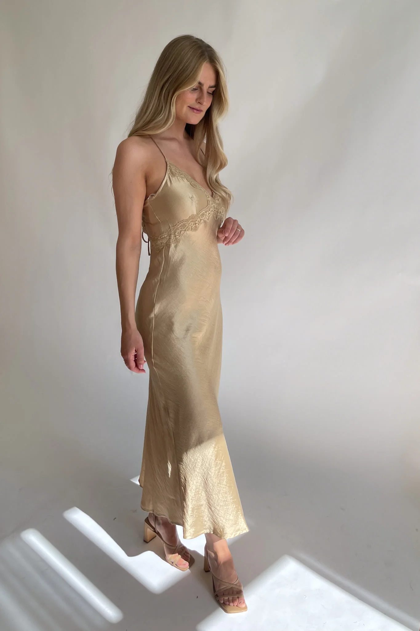 VMFelicia SL Lace Calf Dress - Pale Khaki - Image 4