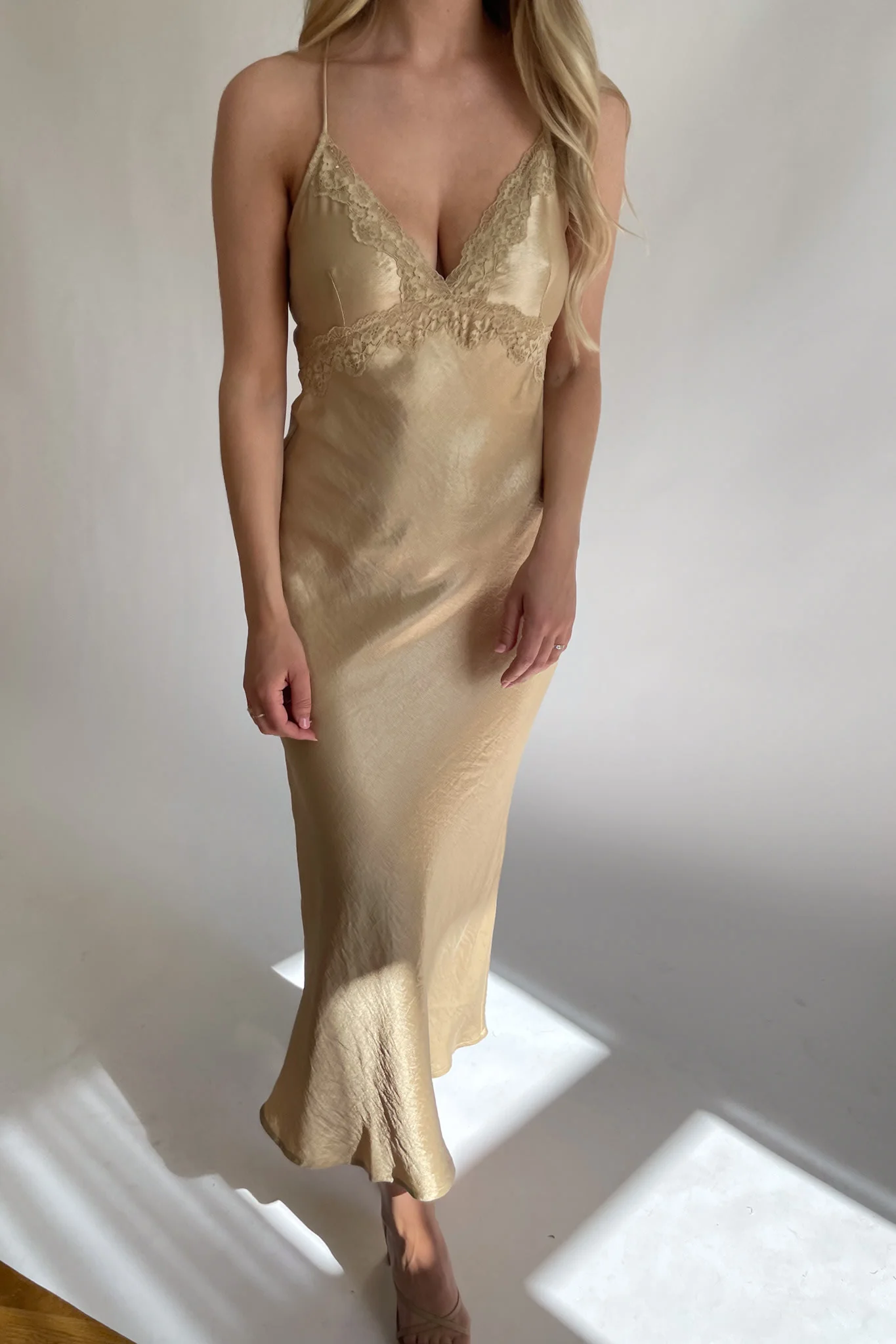 VMFelicia SL Lace Calf Dress - Pale Khaki - Image 5