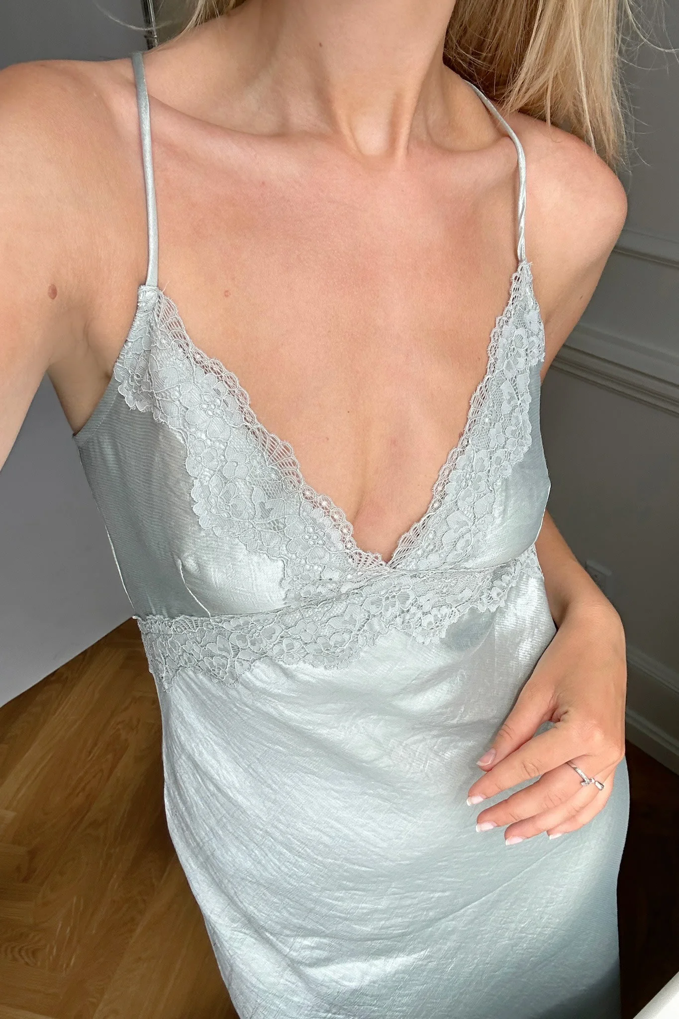 VMFelicia SL Lace Calf Dress - Puritan Gray - Image 6