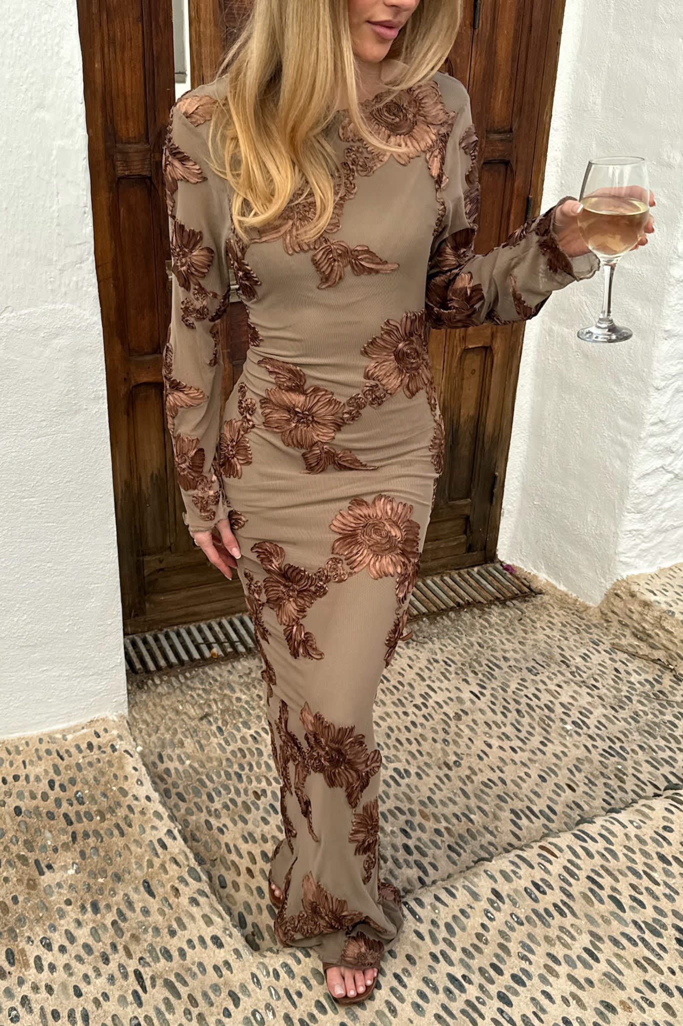 FloraIC Mesh Dress - Mocca Flower - Image 2