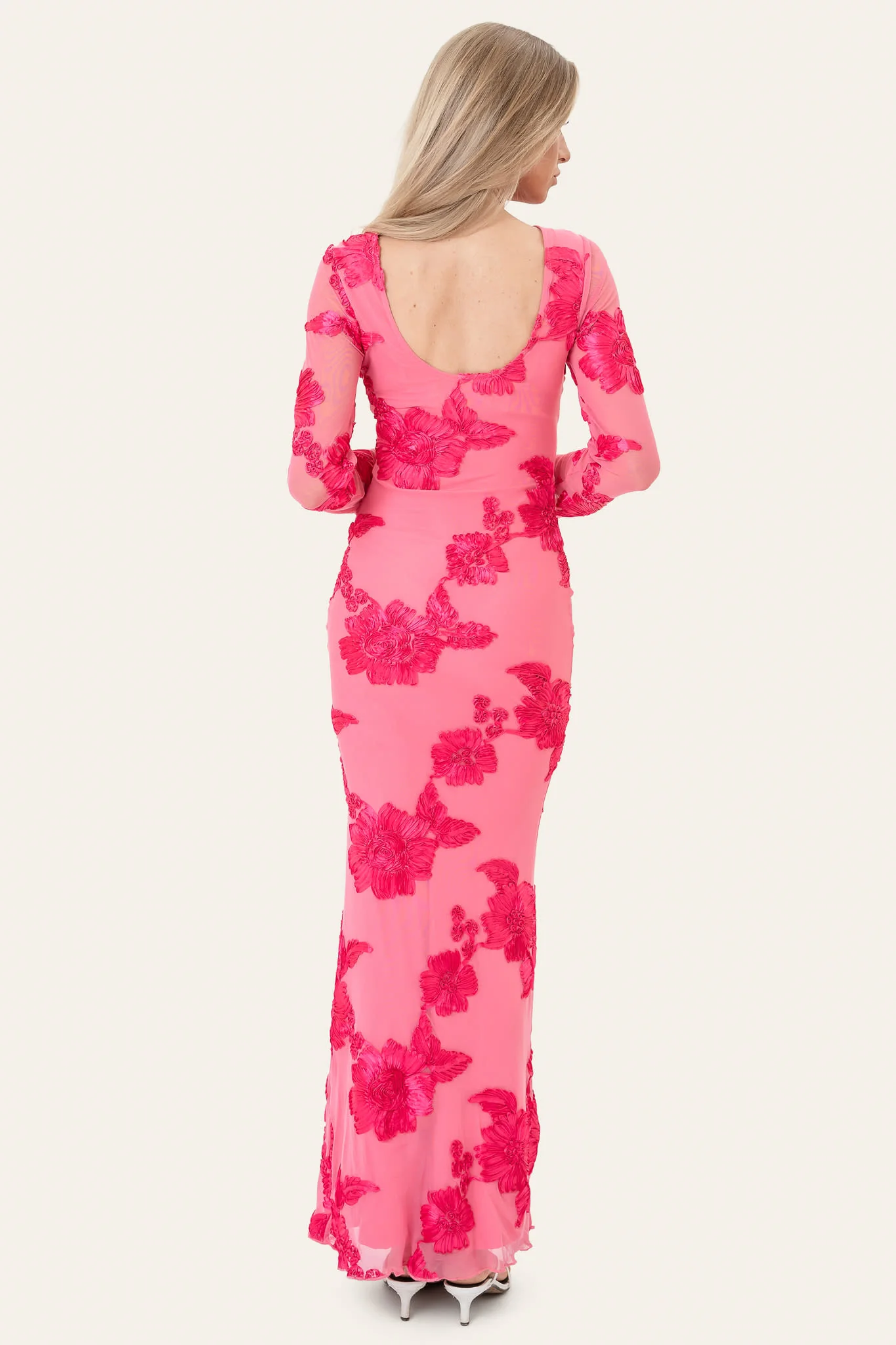 FloraIC Mesh Dress - Fuchsia Pink Flower - Image 5