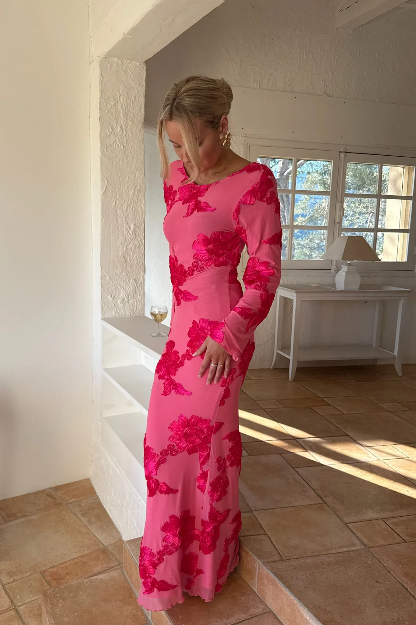 FloraIC Mesh Dress - Fuchsia Pink Flower - Image 8