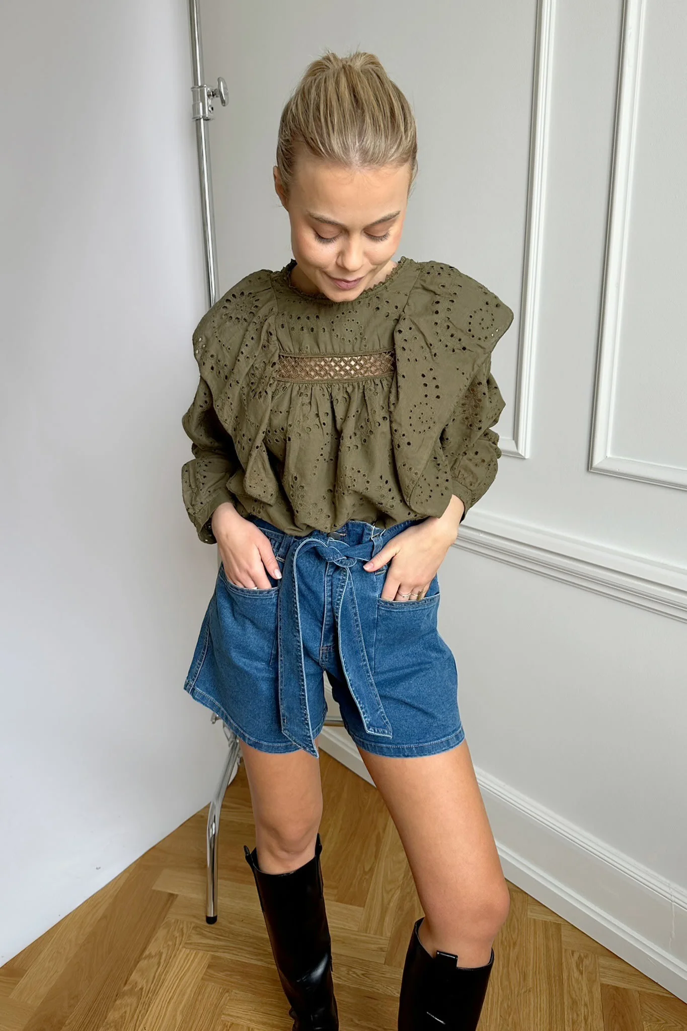 VIFo HW Denim Shorts - Medium Blue Denim - Image 2