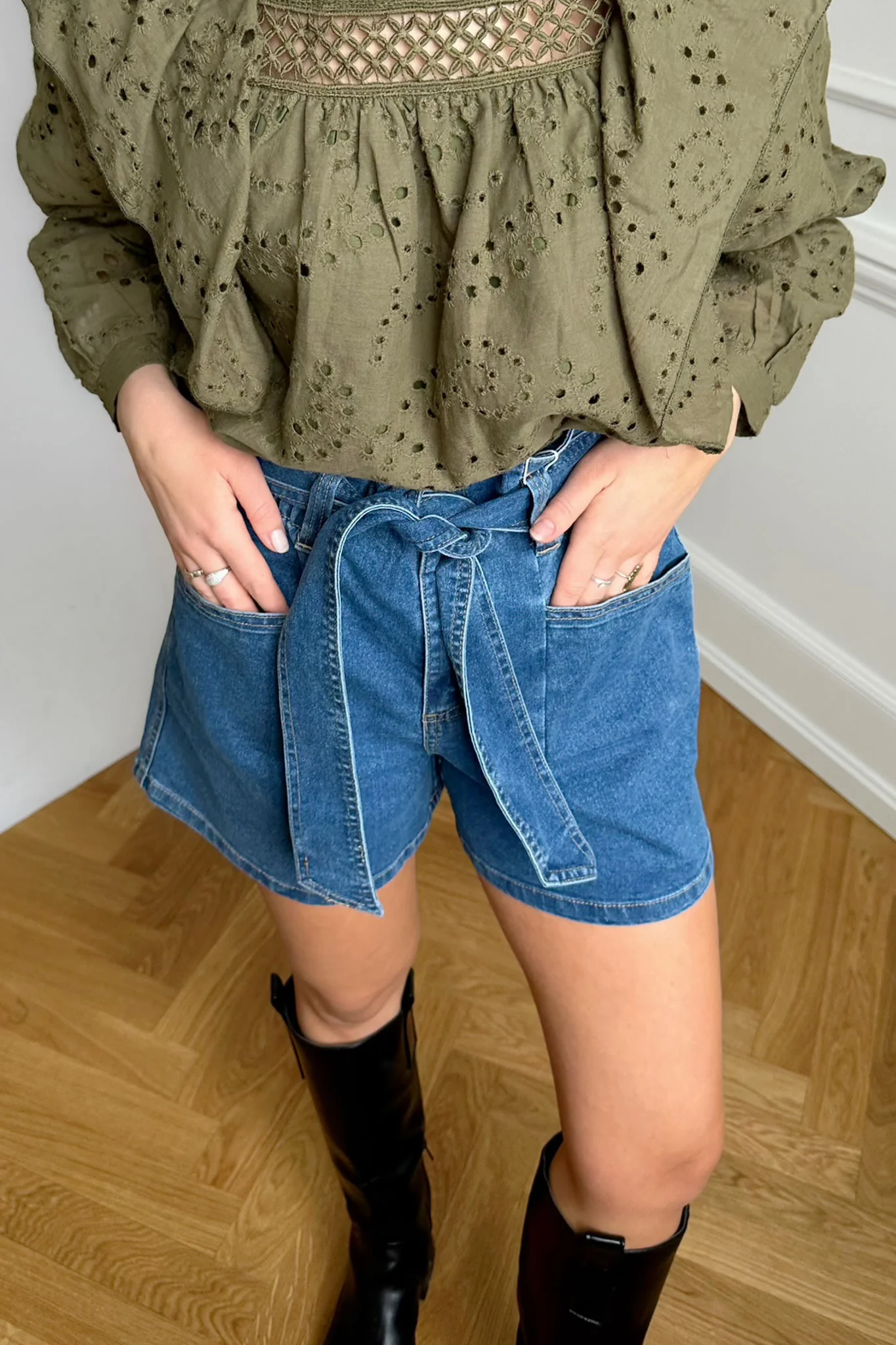VIFo HW Denim Shorts - Medium Blue Denim - Image 5