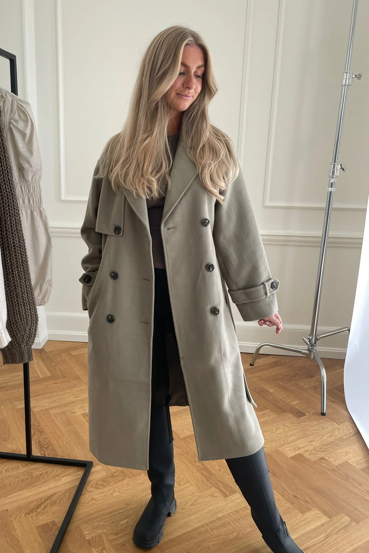 VMFortune Long Trench Coat - Laurel Oak Solid - Image 3