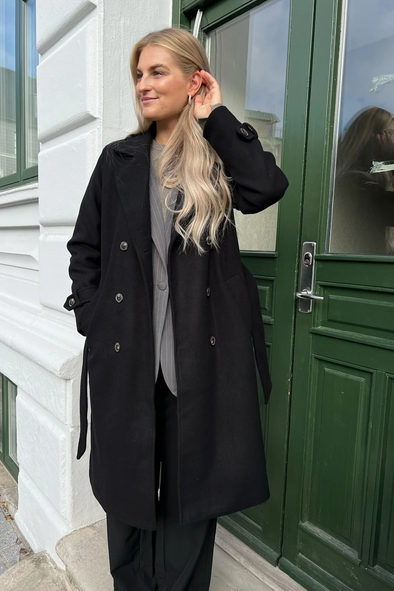 VMFortunevega Long Trenchcoat - Black Solid - Image 3