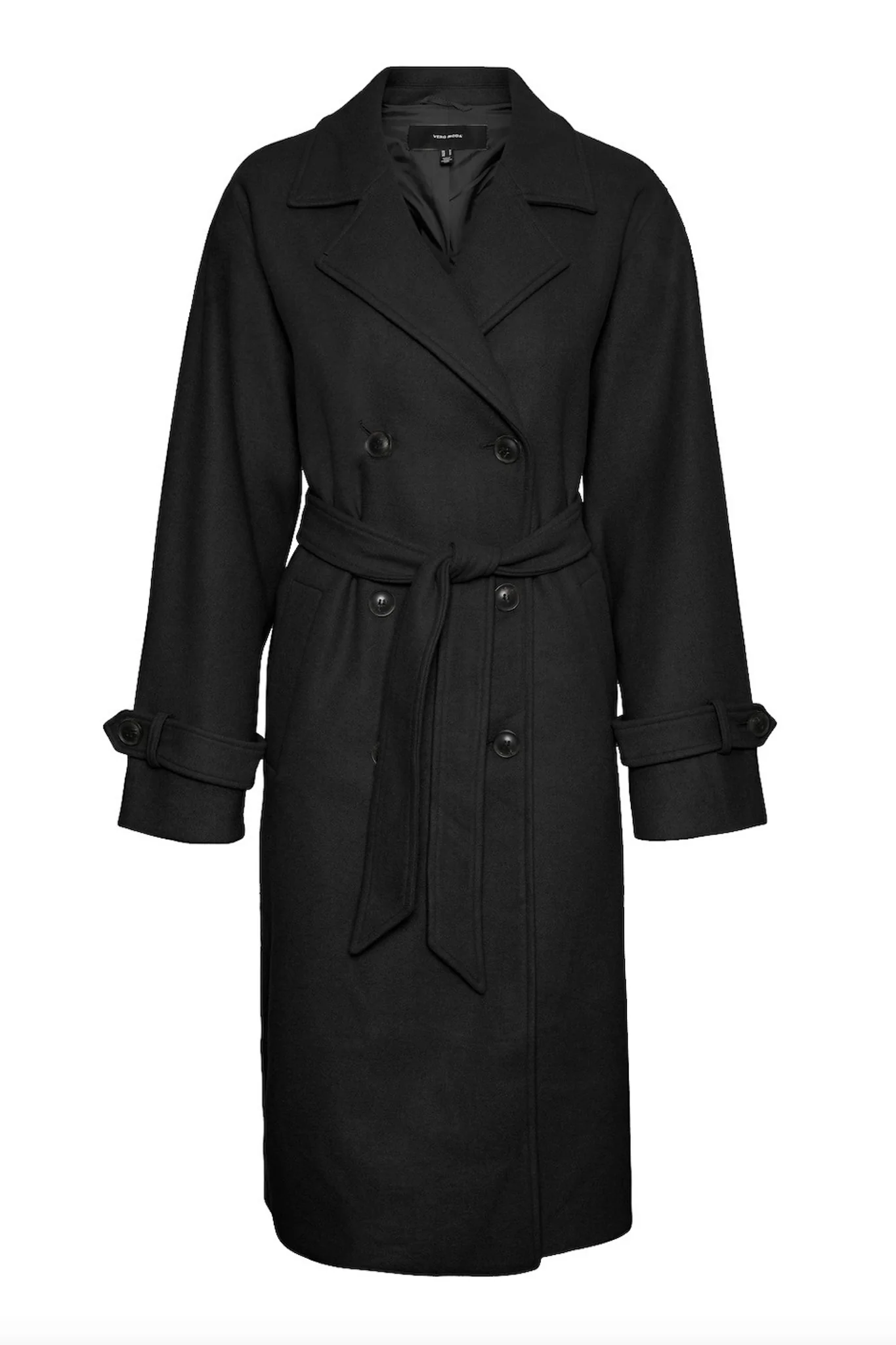 VMFortunevega Long Trenchcoat - Black Solid - Image 5