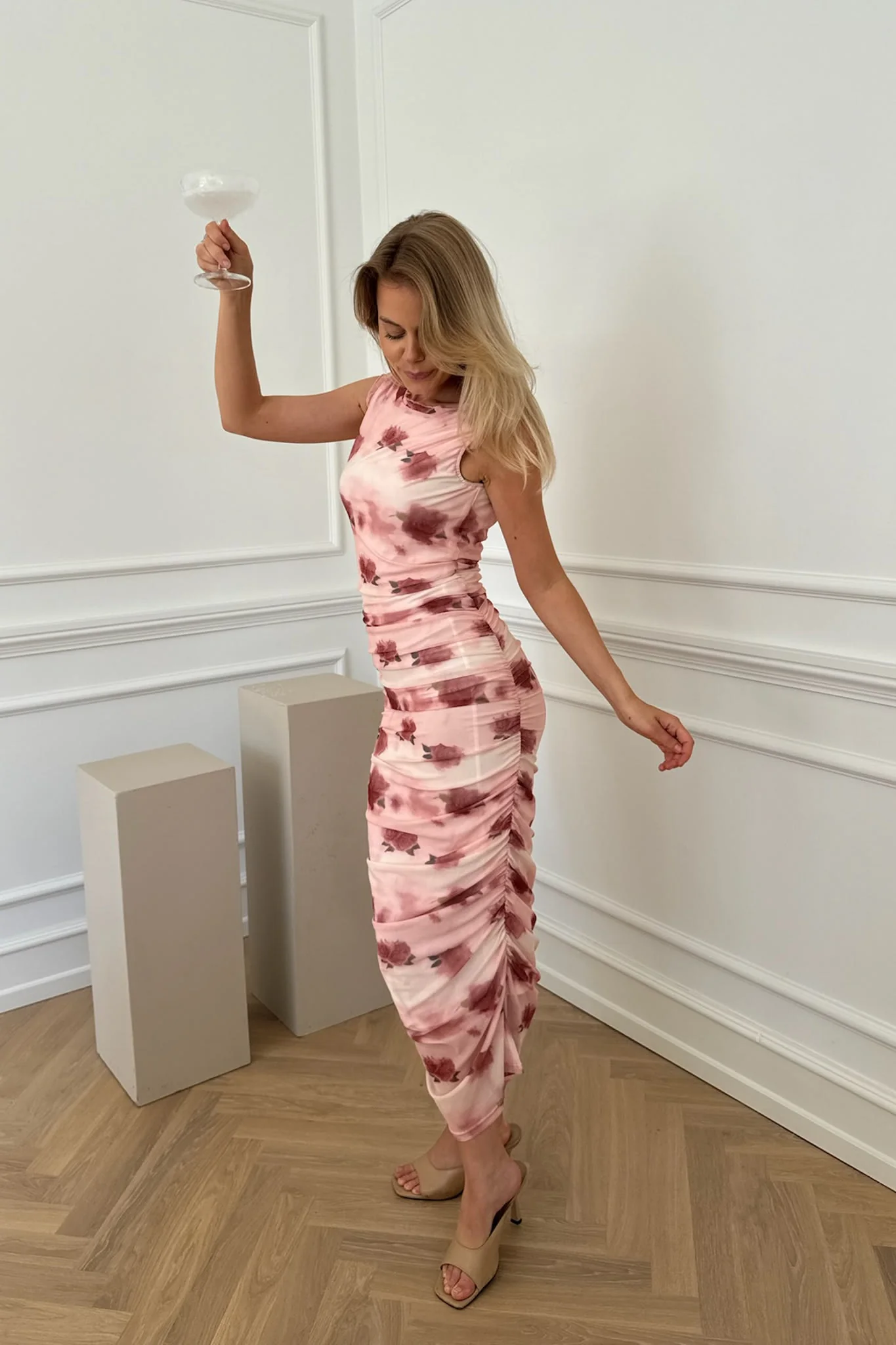 MiraIC Mesh Dress - Rose Print - Image 5