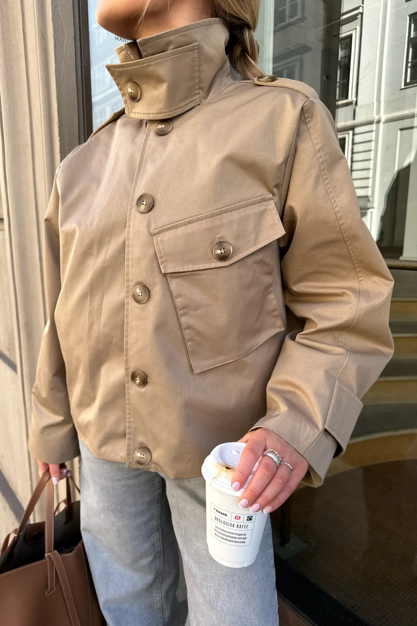 FrejaIC Short Trenchcoat - Brown - Image 2