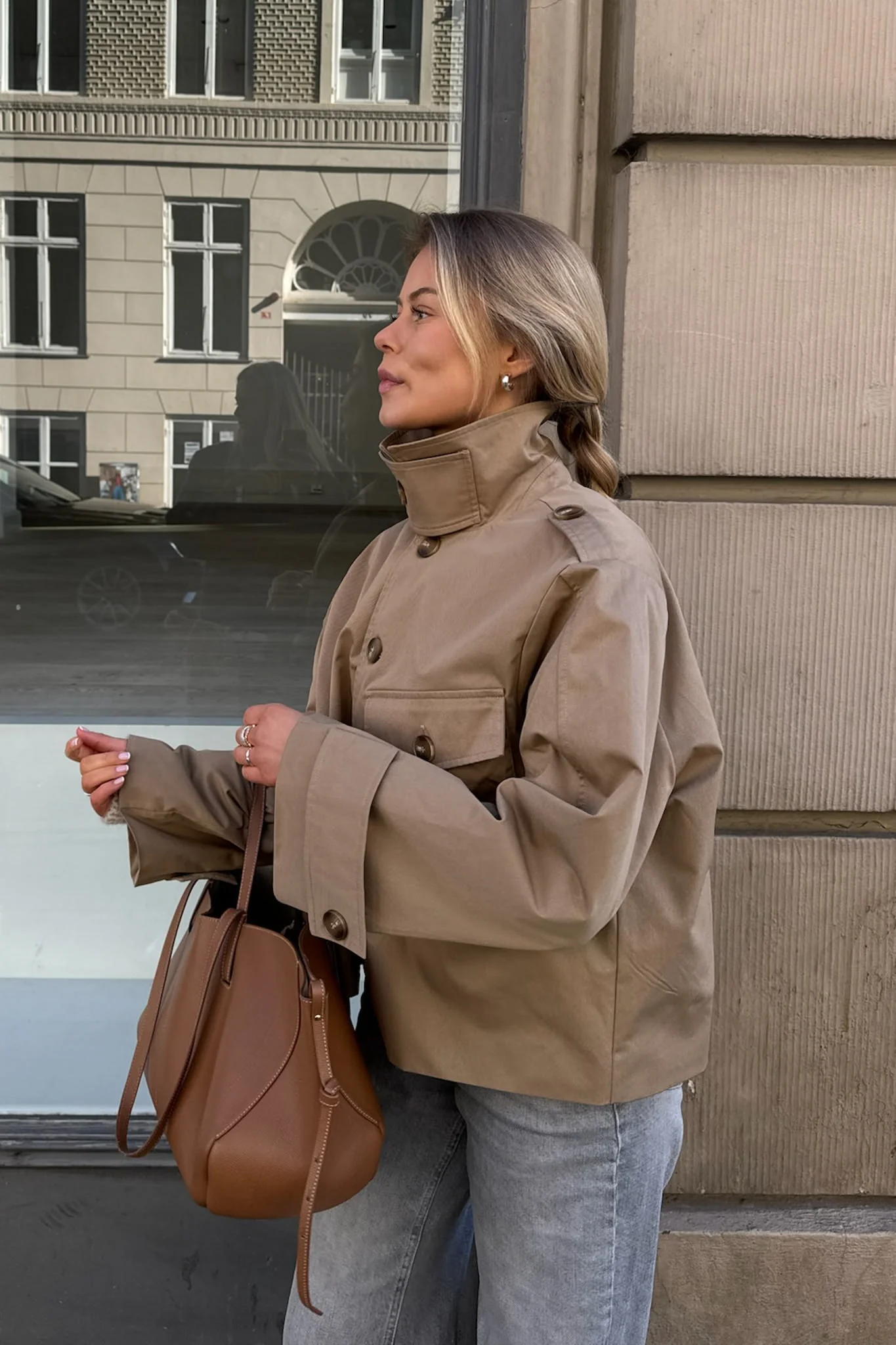 FrejaIC Short Trenchcoat - Brown - Image 5