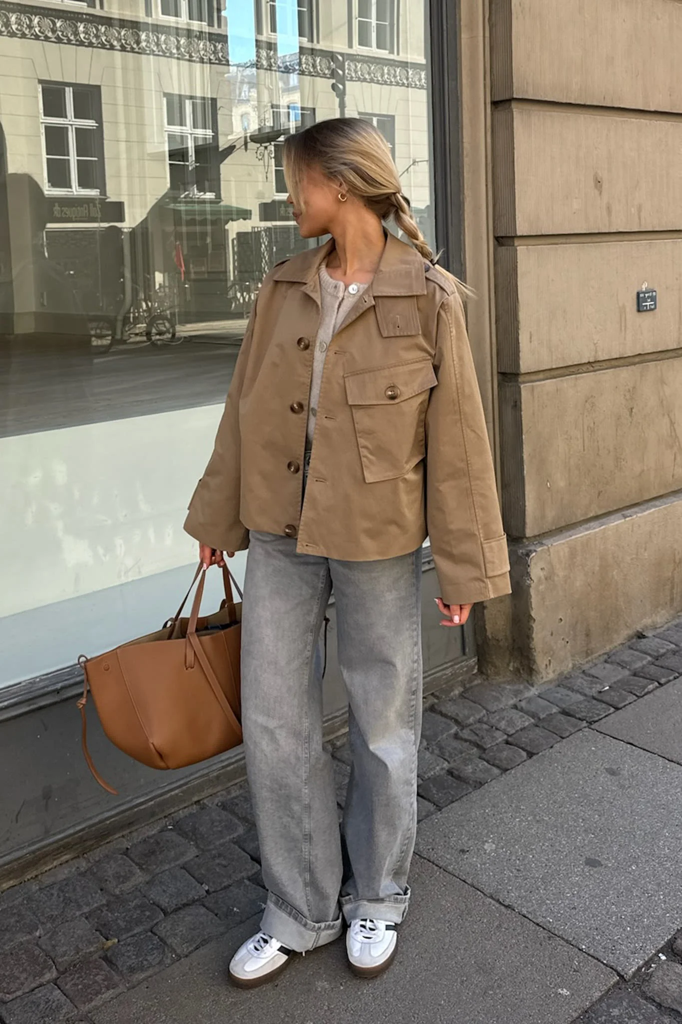 FrejaIC Short Trenchcoat - Brown - Image 9