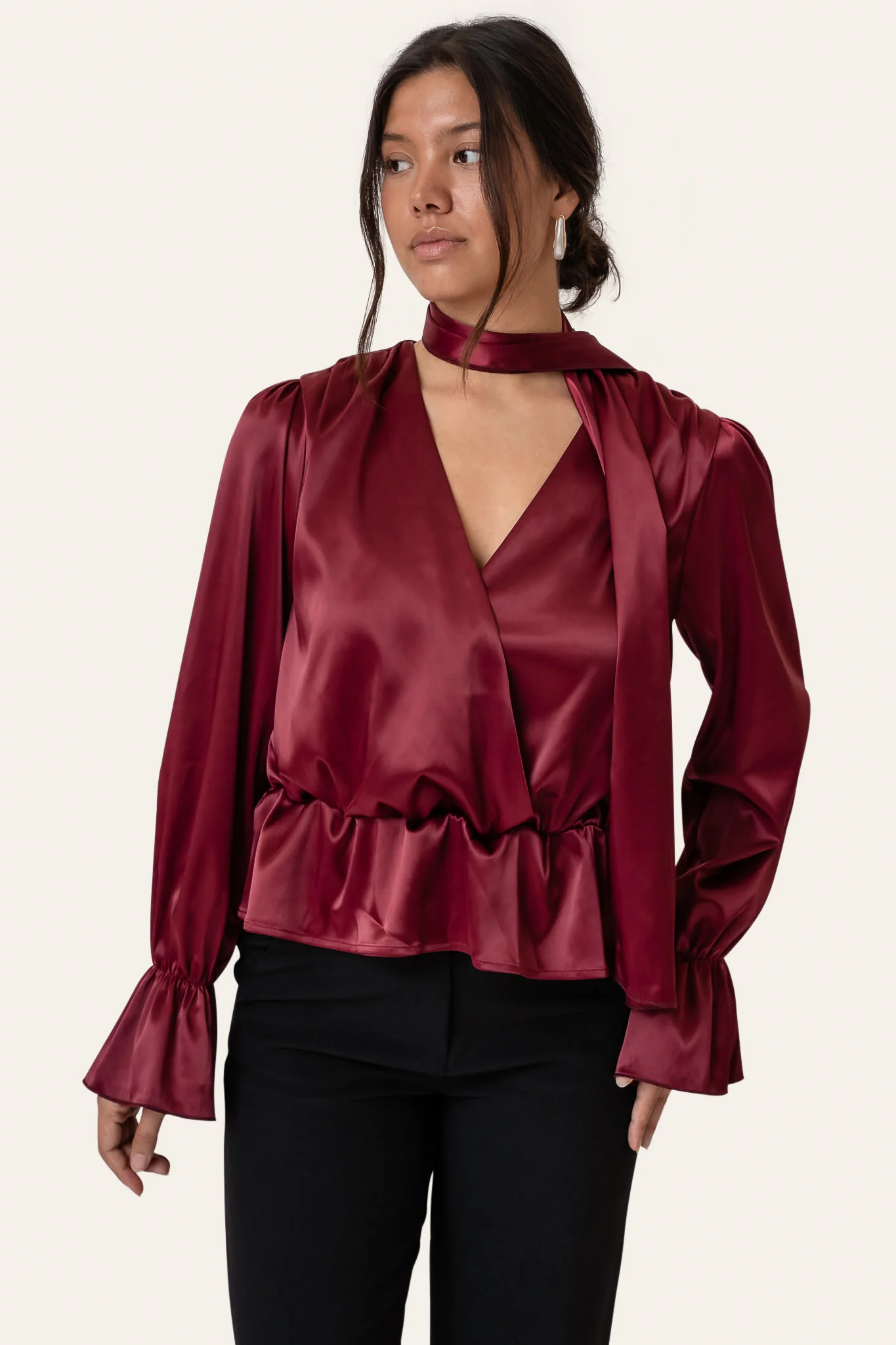 FreyaIC Shirt - Bordeaux Satin - Image 3