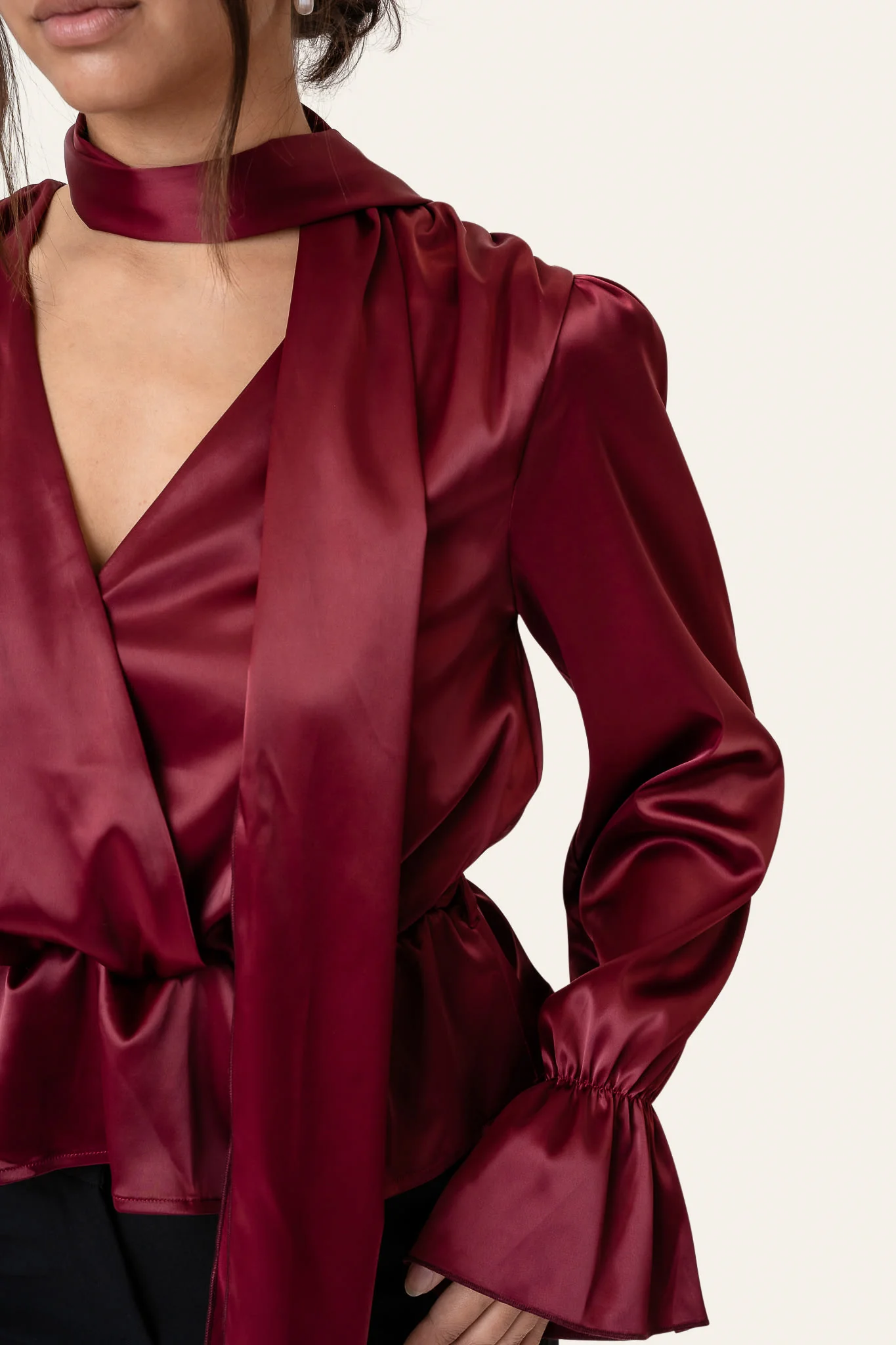 FreyaIC Shirt - Bordeaux Satin - Image 4