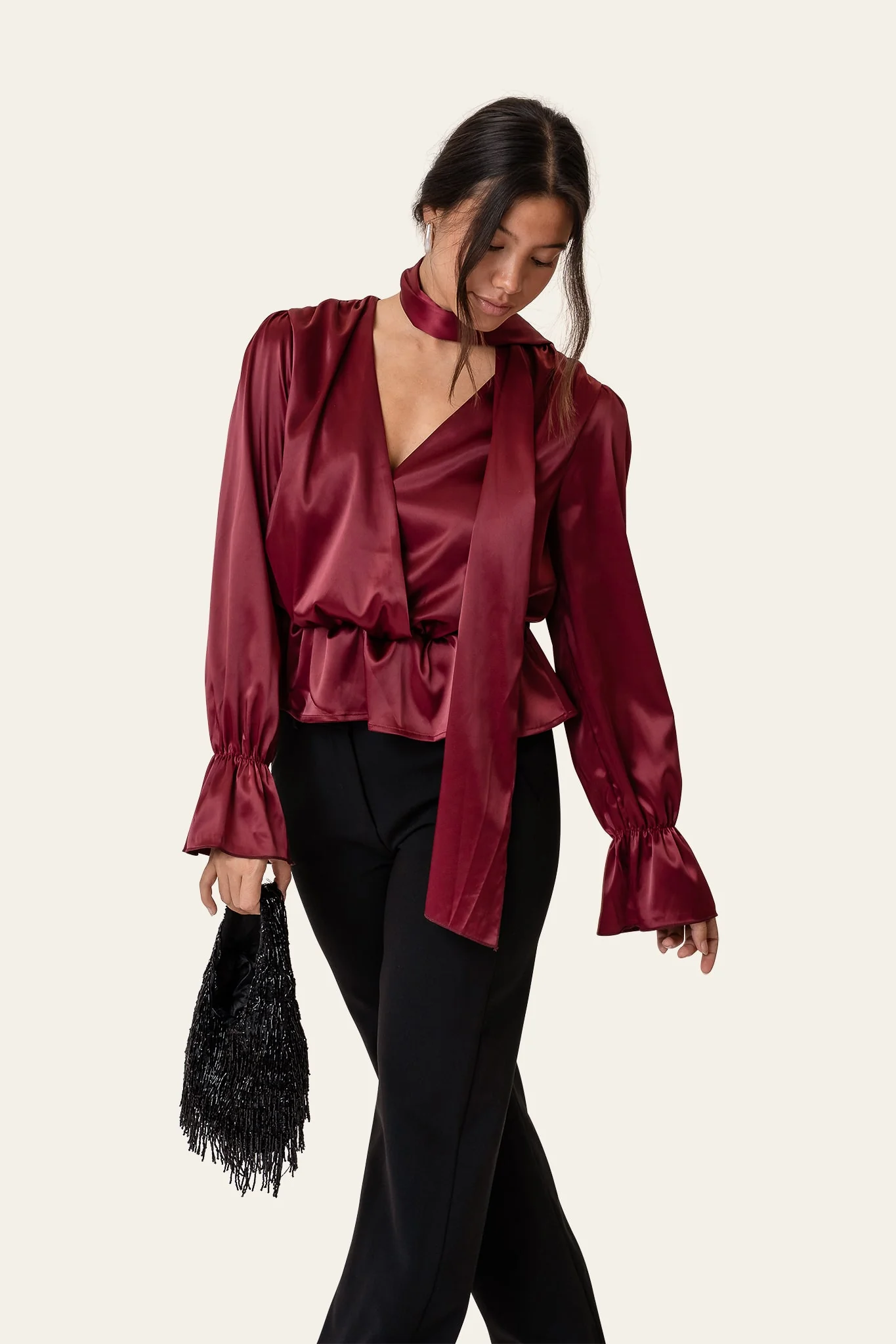 FreyaIC Shirt - Bordeaux Satin - Image 6