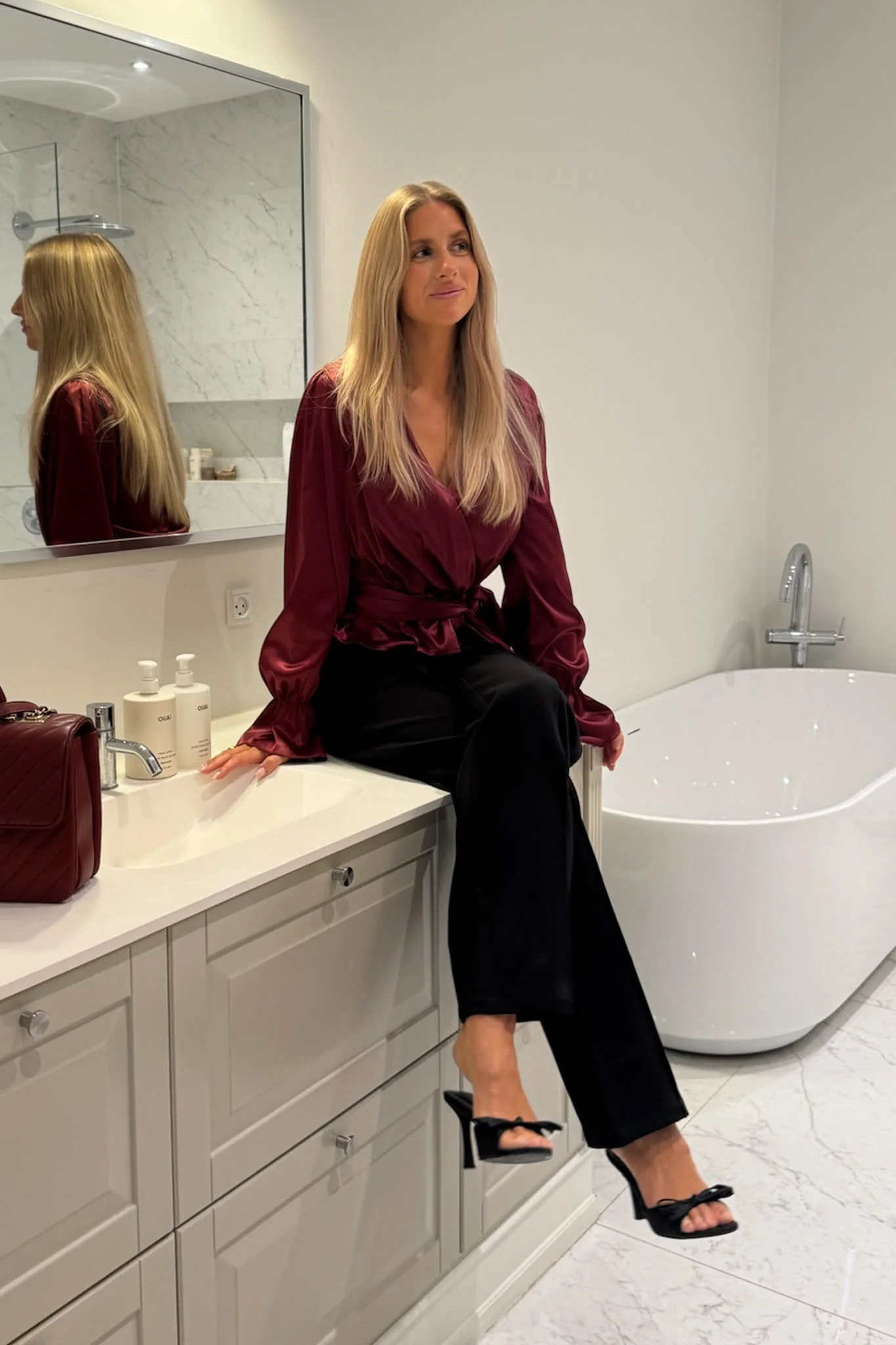 FreyaIC Shirt - Bordeaux Satin - Image 8