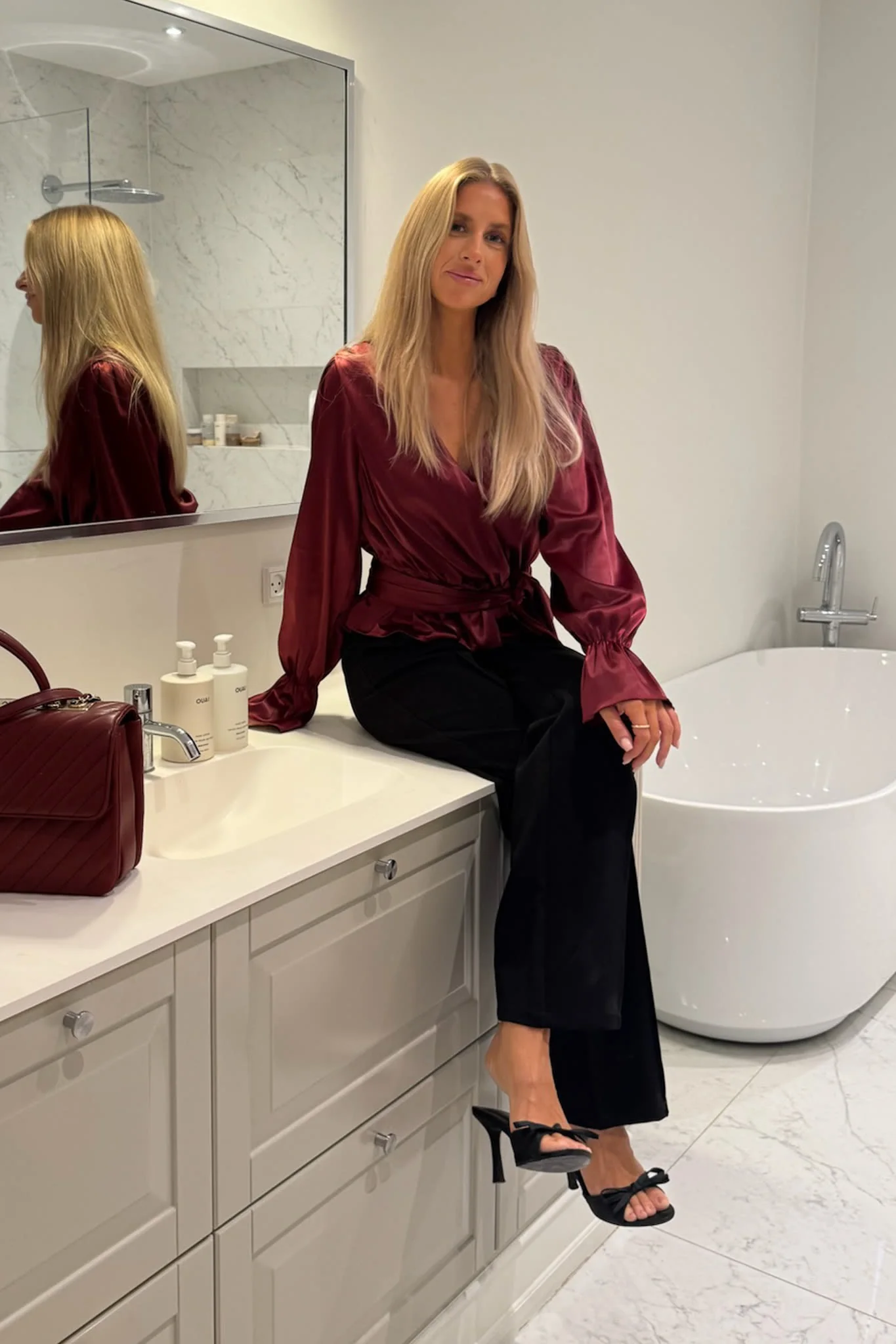 FreyaIC Shirt - Bordeaux Satin - Image 9