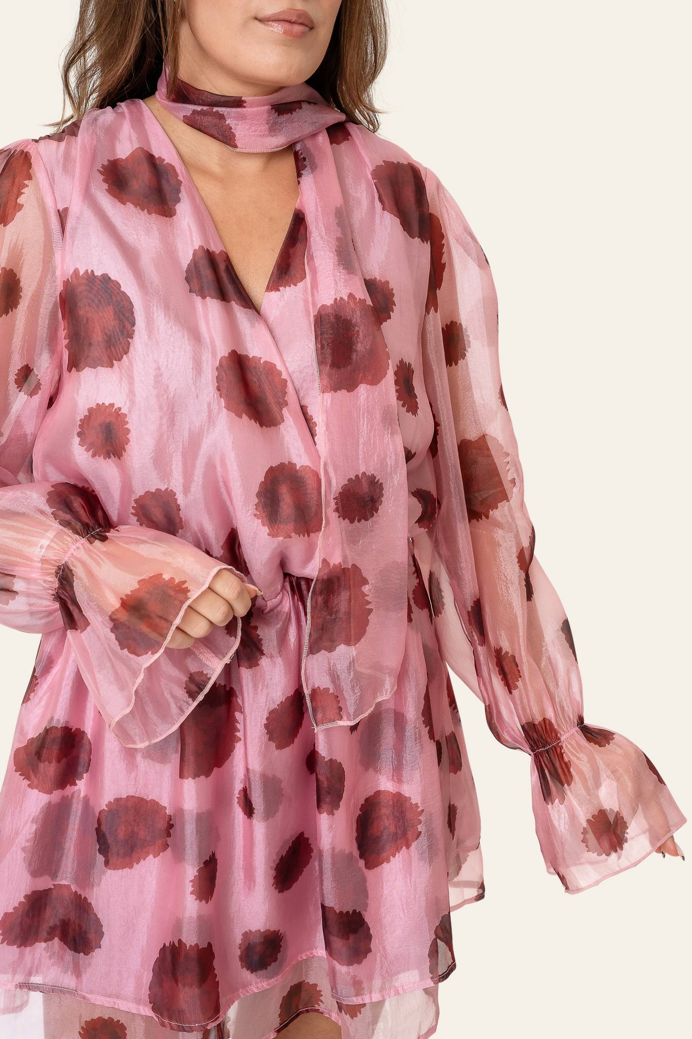 FreyaIC Dress - Pink Red Flower Print - Image 4