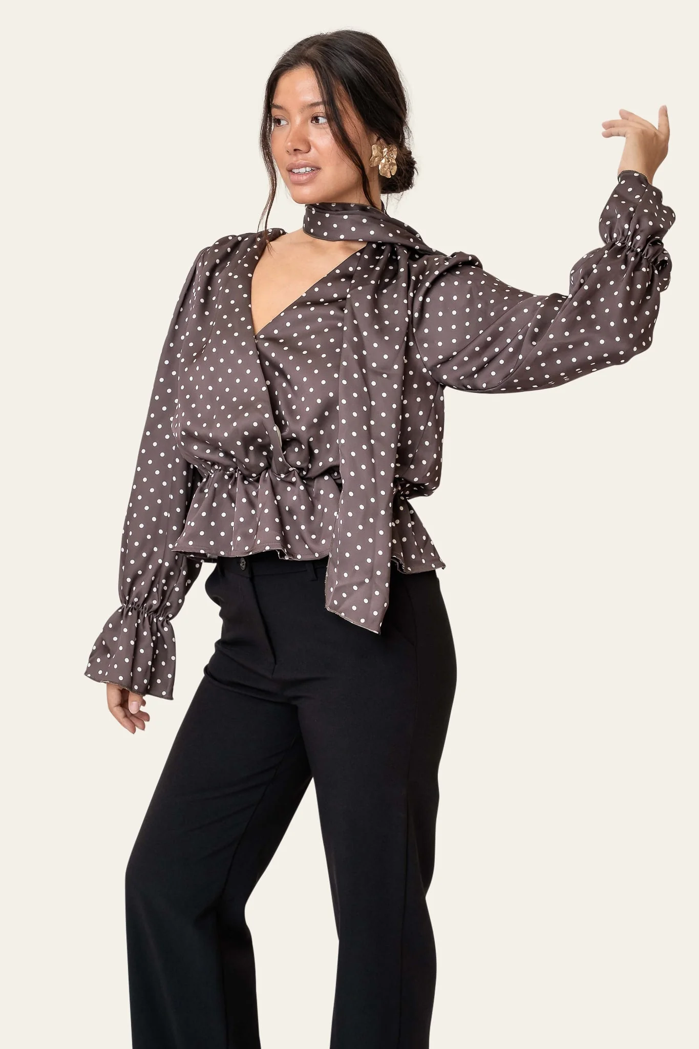 FreyaIC Shirt - Brown W Dots - Image 4