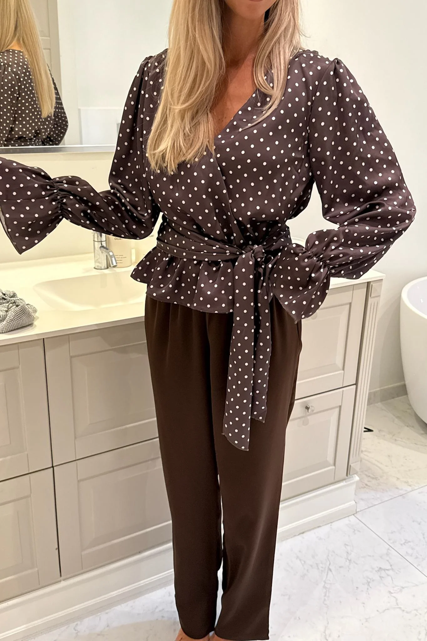 FreyaIC Shirt - Brown W Dots - Image 6