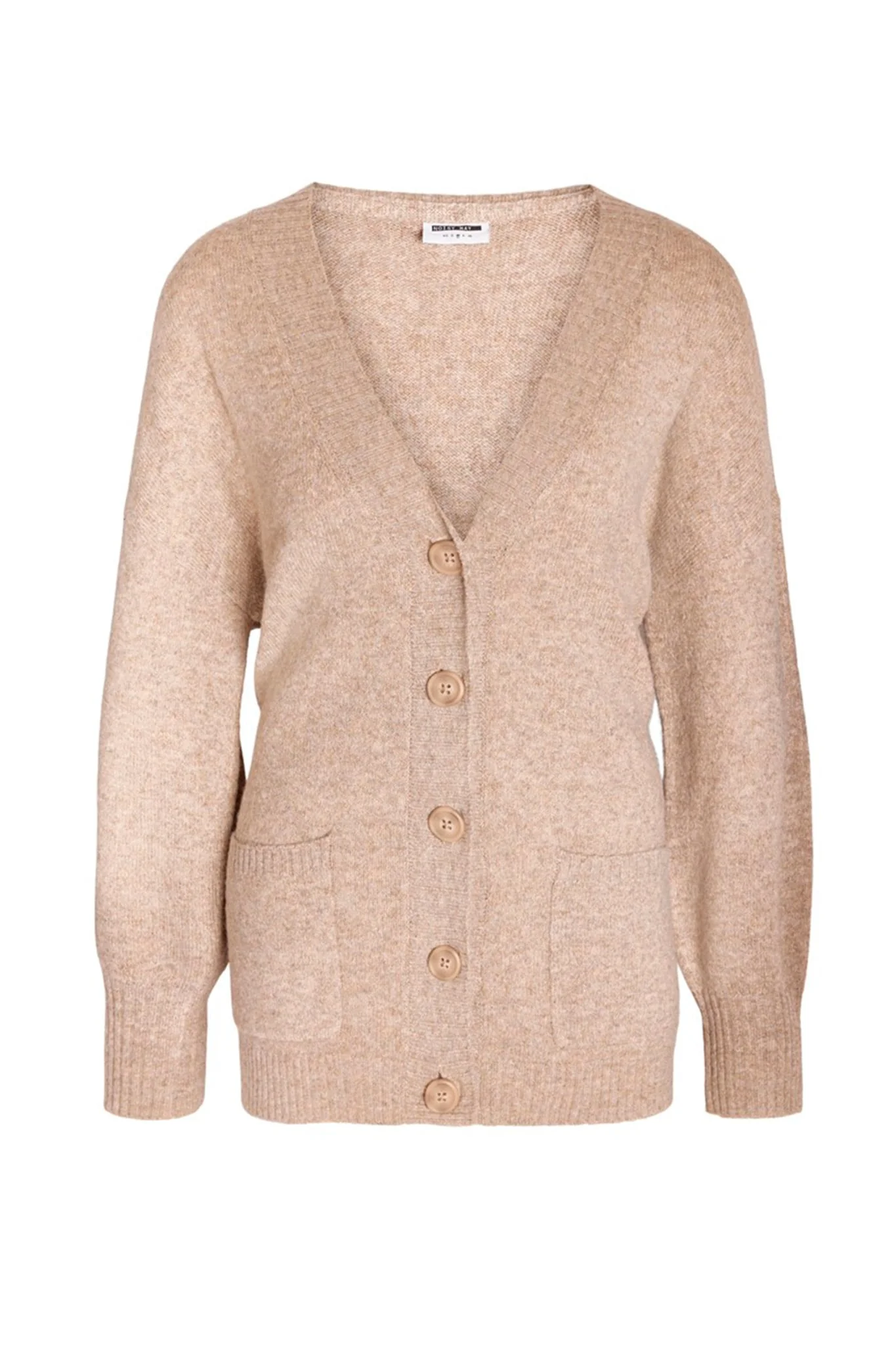 NMFriva LS Vneck Knit Cardigan - Nomad Melange - Image 6