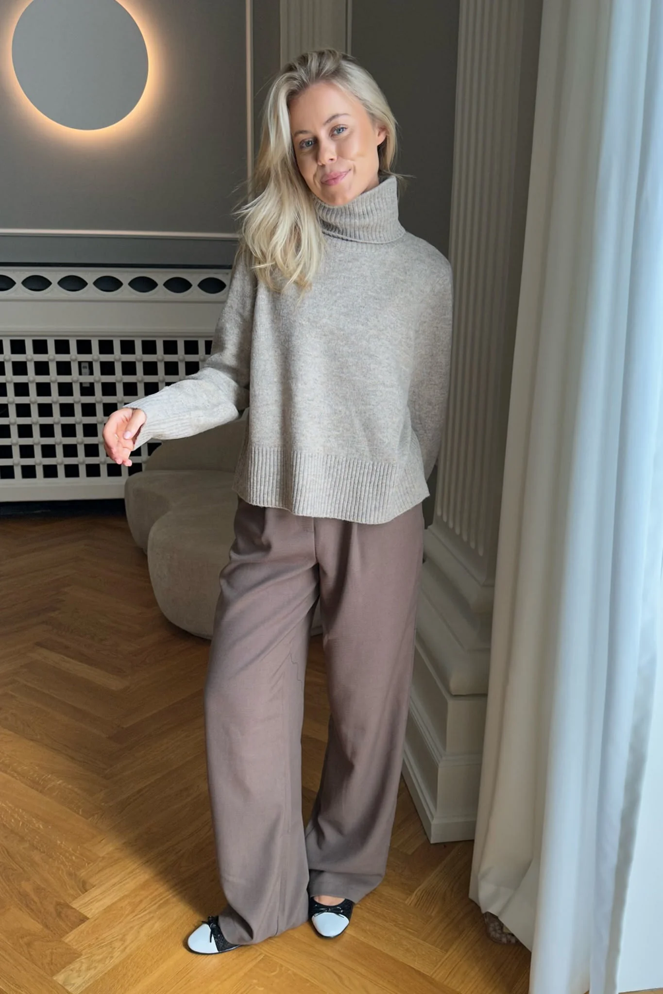 NMFriva LS Roll Neck Knit - Nomad - Image 3