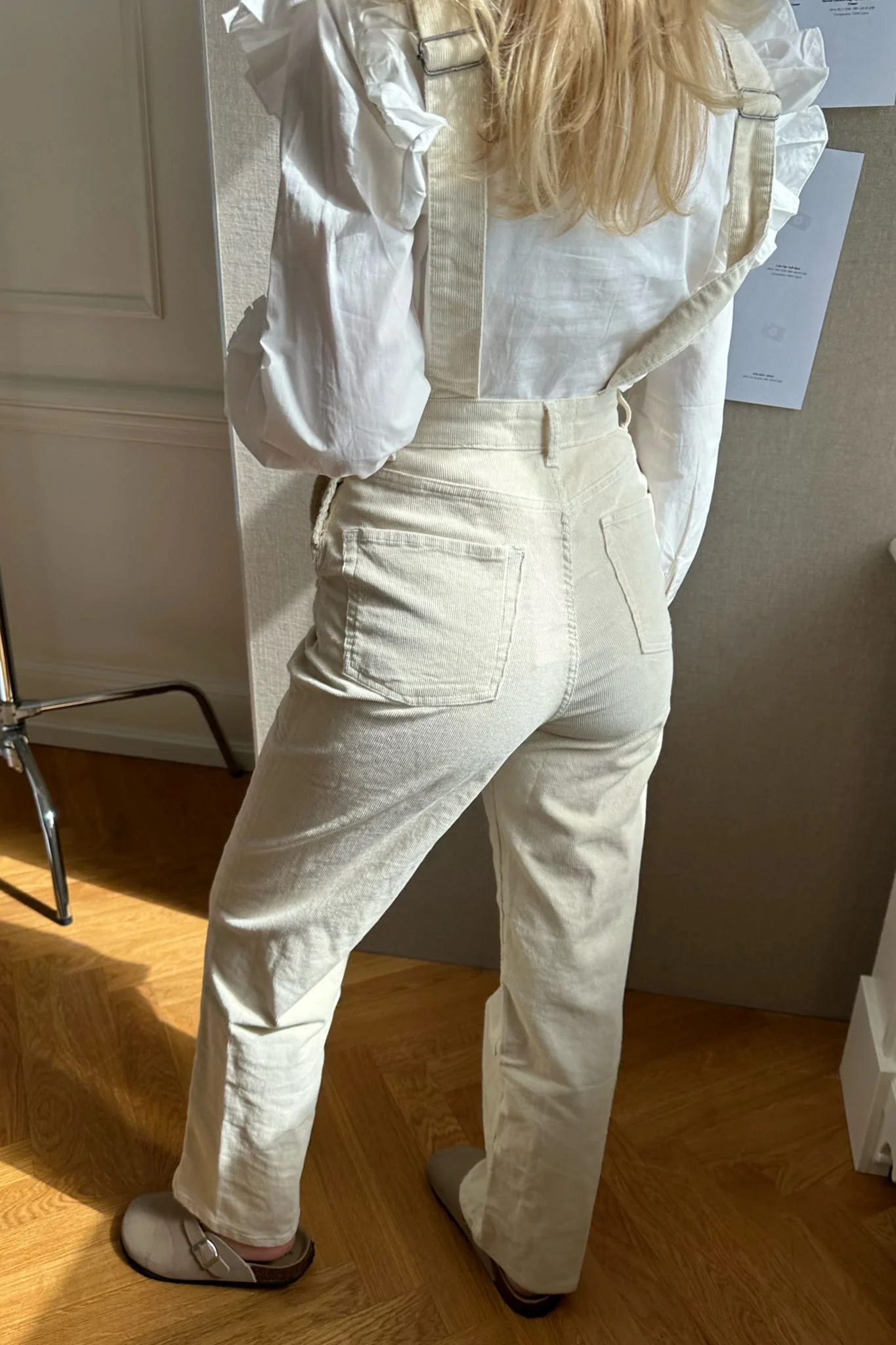 JXGelly Regular Cord Overalls - Bone White - Image 4