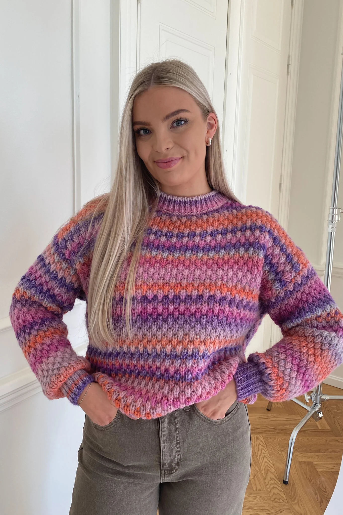 Noella Gio Knit Blouse - Bright Mix - Image 3