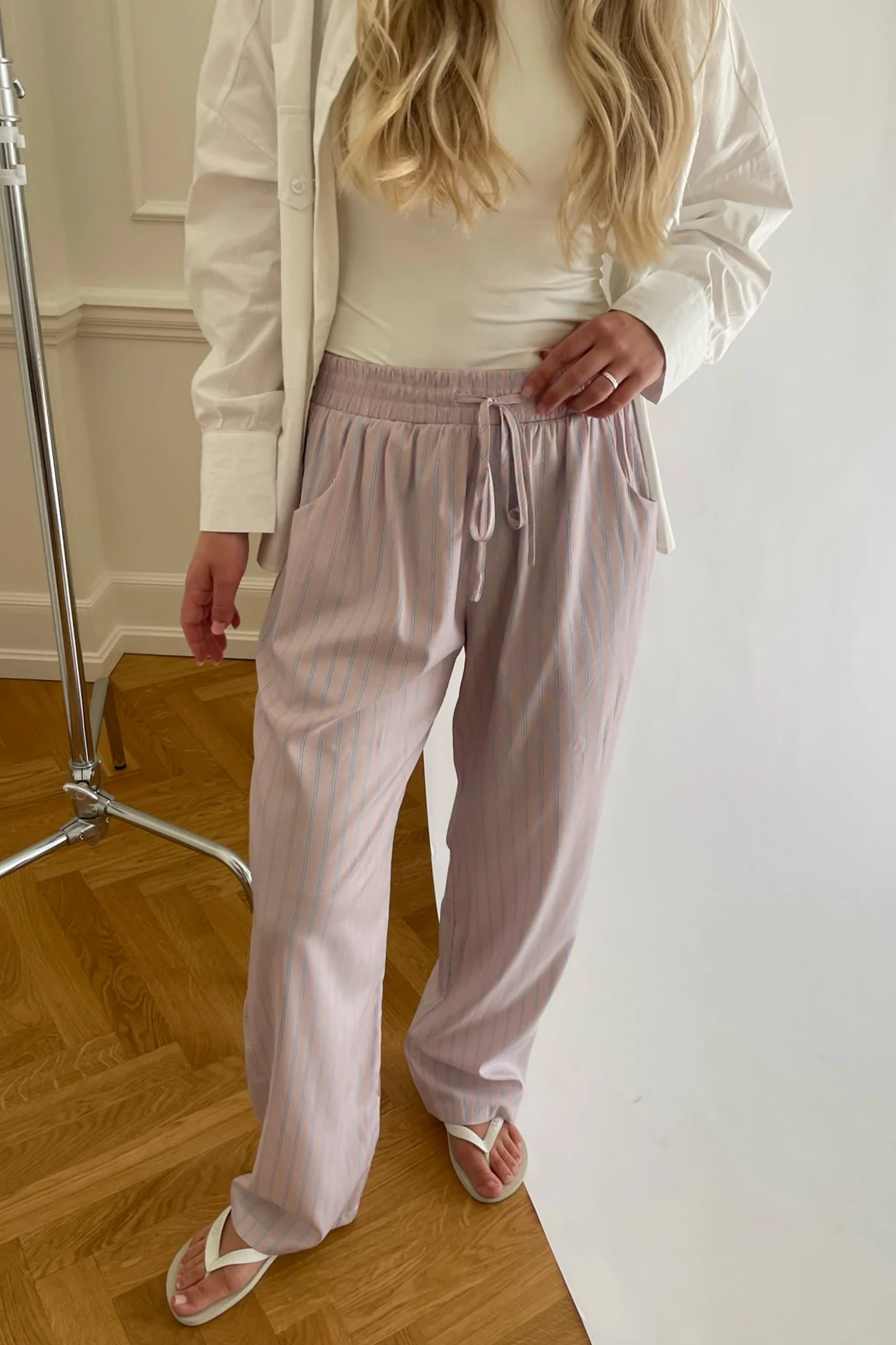 HannahIC Pants - Red Blue Pinstripe - Image 5