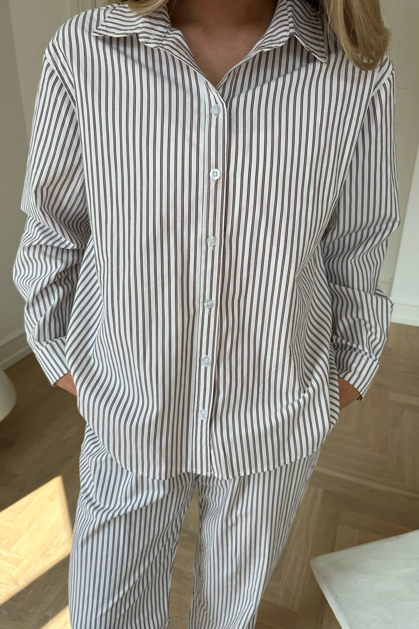 HannahIC Shirt - Brown White Stripes - Image 6