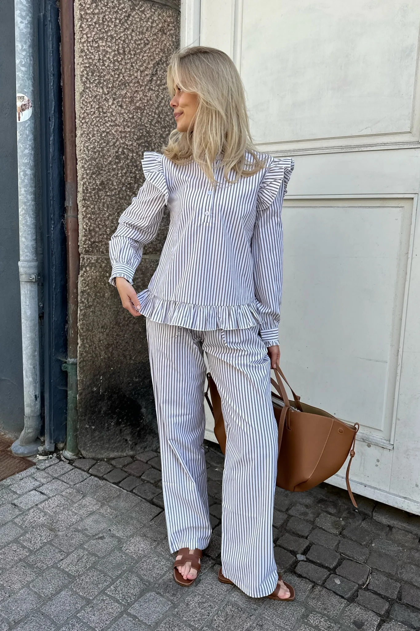 HannahIC Pants - Brown White Stripes - Image 10