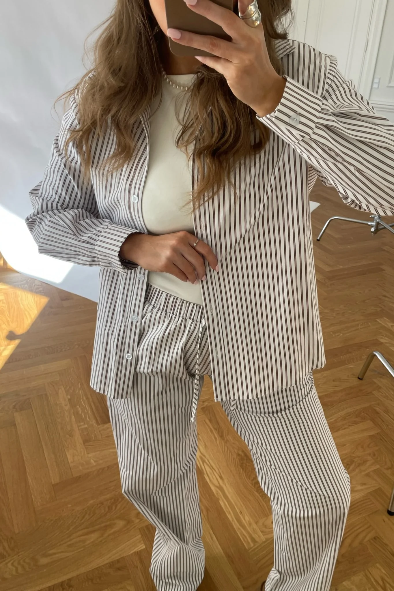 HannahIC Pants - Brown White Stripes - Image 11
