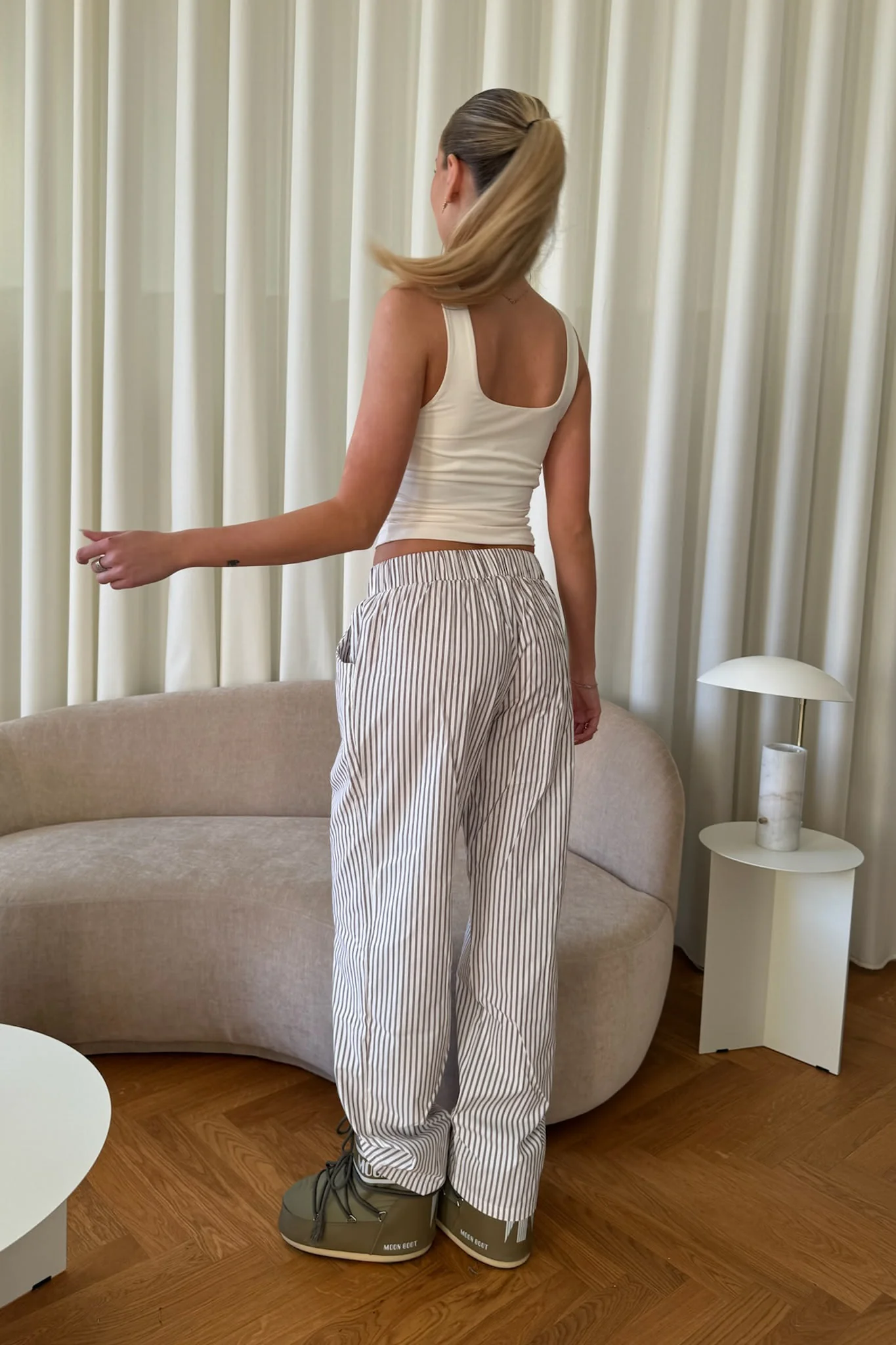 HannahIC Pants - Brown White Stripes - Image 13