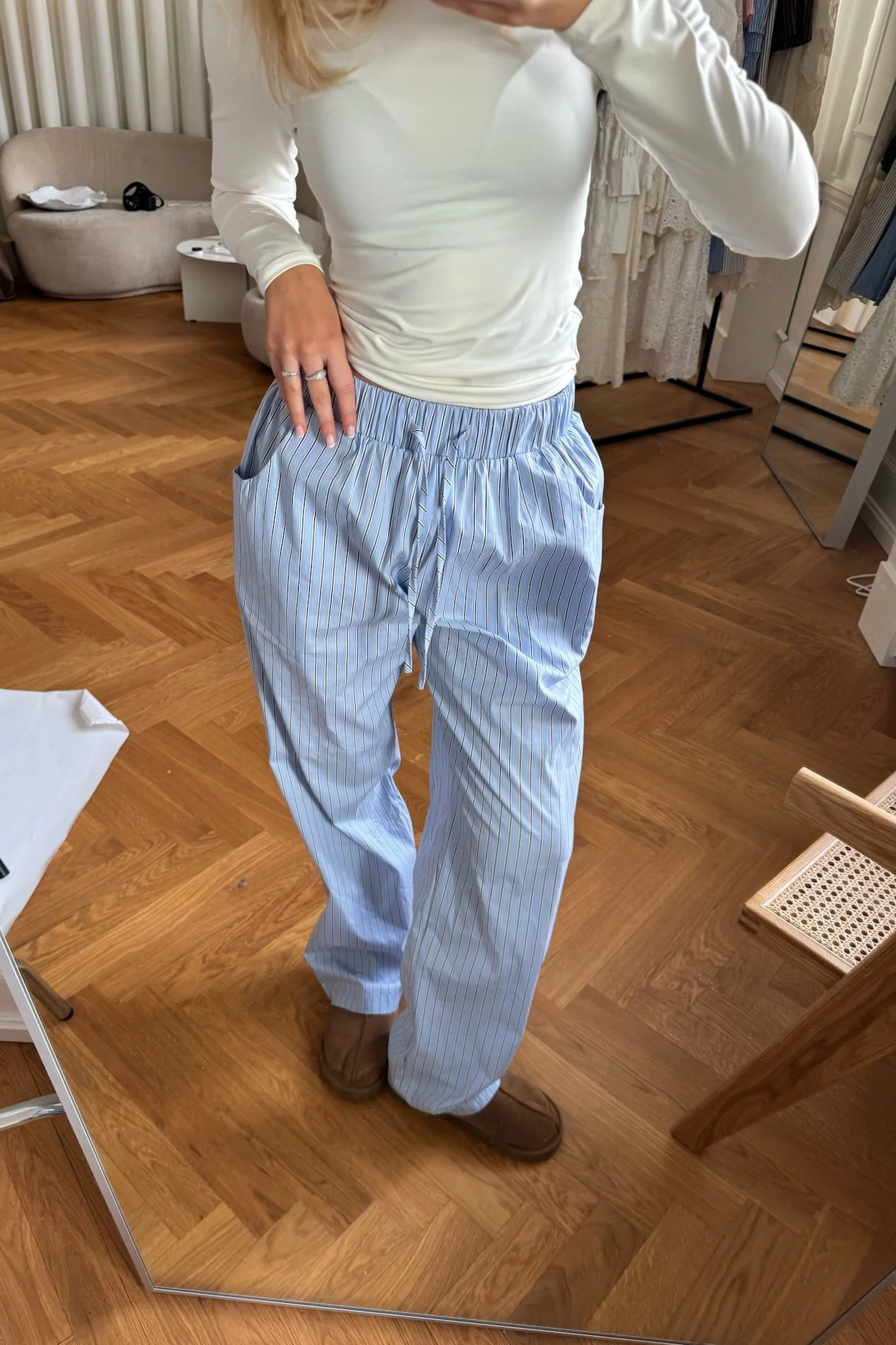 HannahIC Pants - Light Blue White Stripe - Image 7