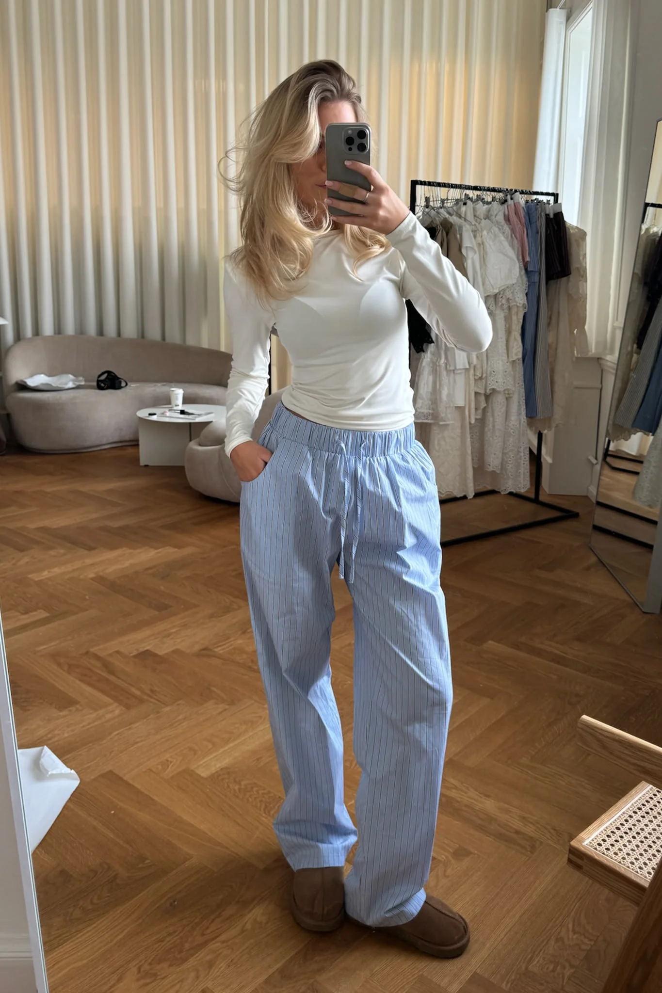 HannahIC Pants - Light Blue White Stripe - Image 8