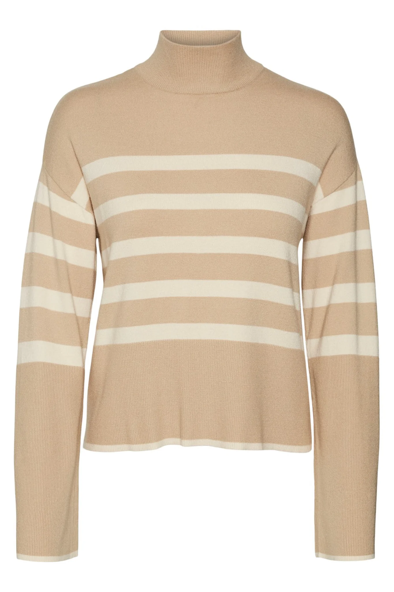 VMHappiness LS Highneck Blouse - Irish Cream With Birch - Image 7